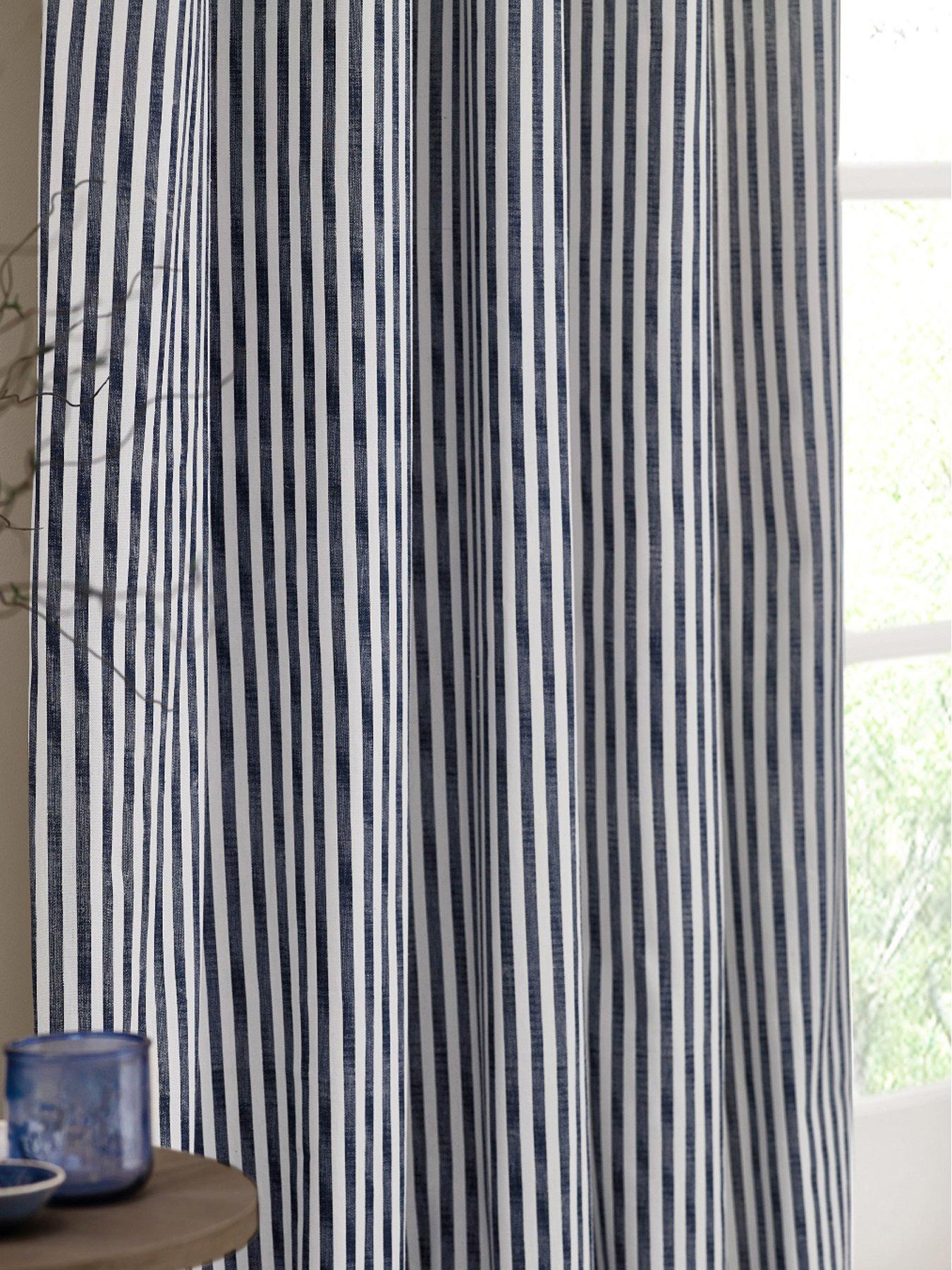  image of yard-hebden-stripe-blackout-eyelet-curtains