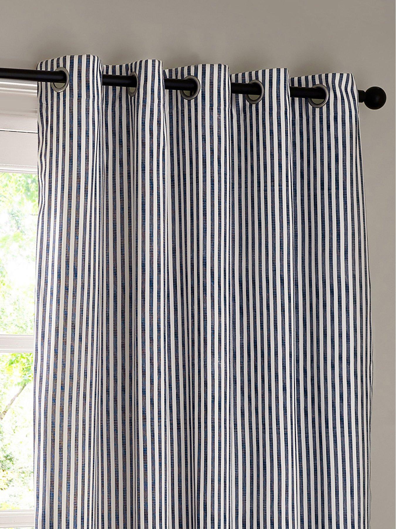 image of yard-hebden-stripe-blackout-eyelet-curtains