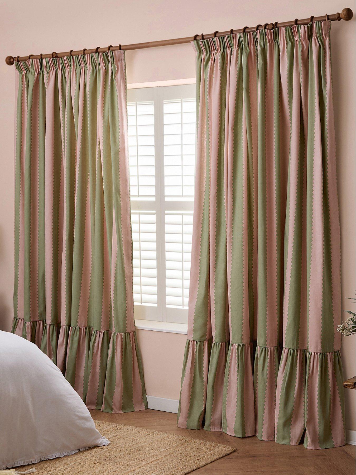 Wylder Birdie Stripe Pencil Pleat Curtains