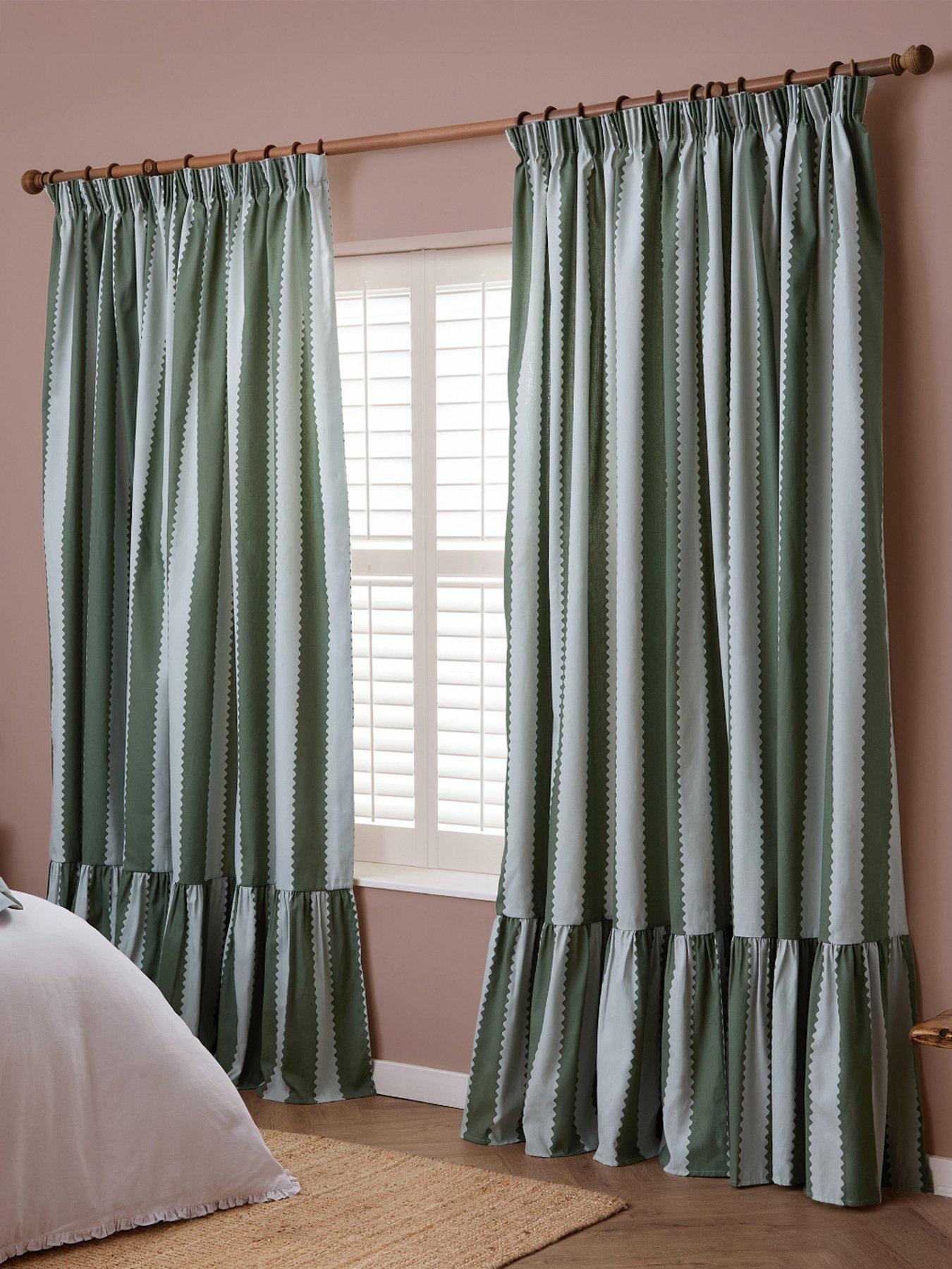 Wylder Birdie Stripe Pencil Pleat Curtains