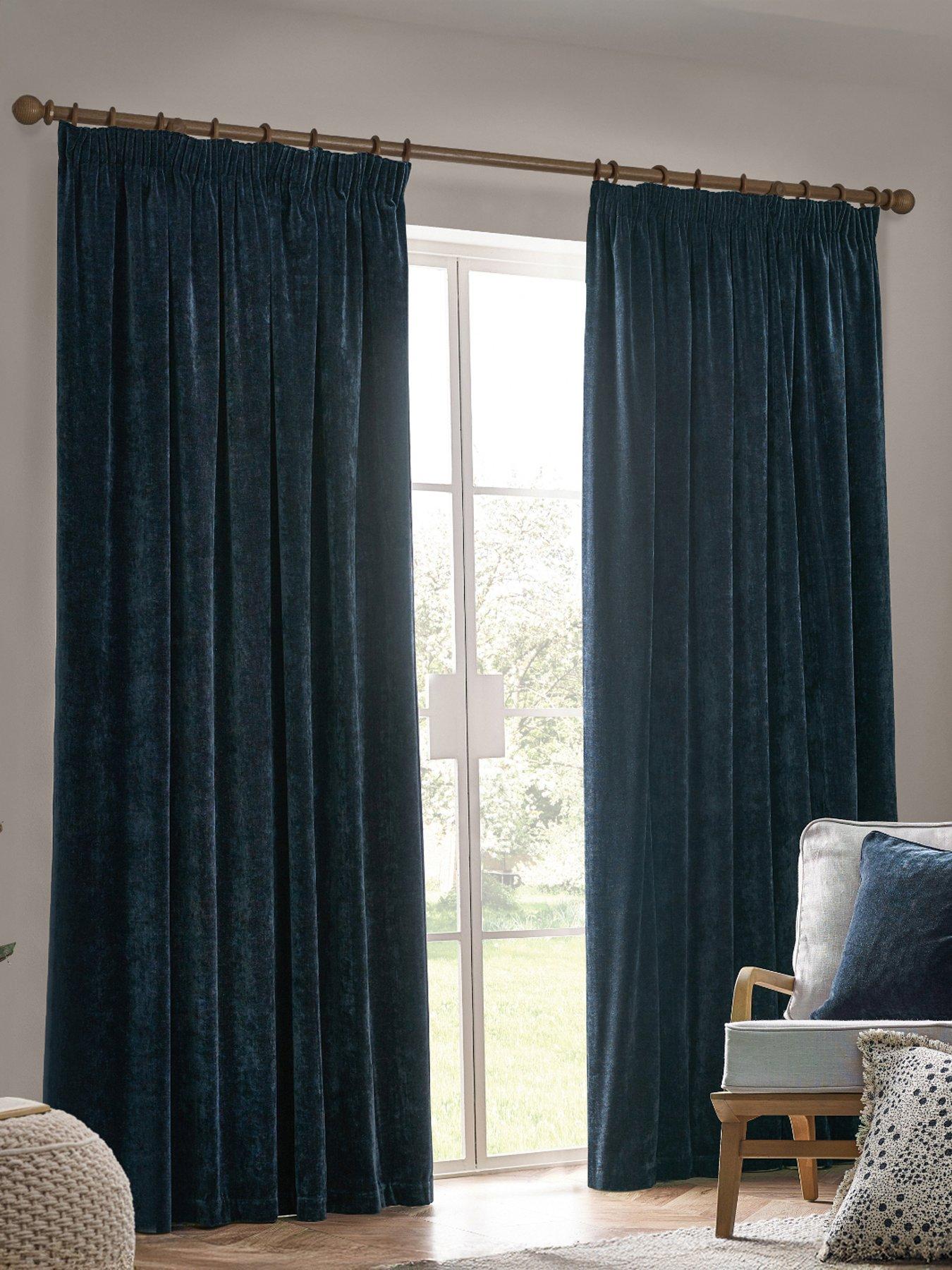 Yard Heavy Chenille Blackout Pencil Pleat Curtains