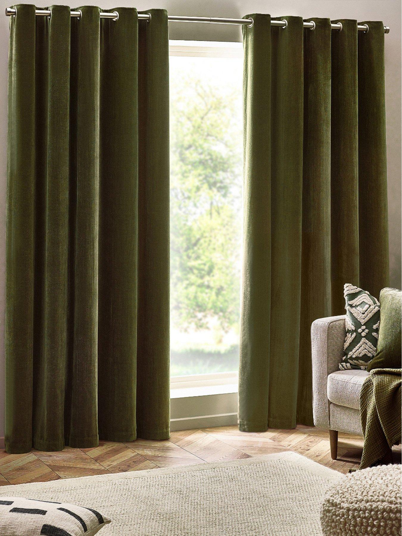 Yard Heavy Chenille Blackout Eyelet Curtains
