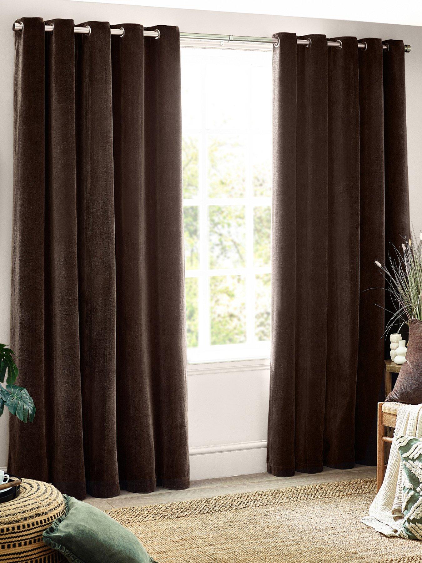 Image 1 of 5 of Yard Heavy Chenille Blackout Eyelet Curtains