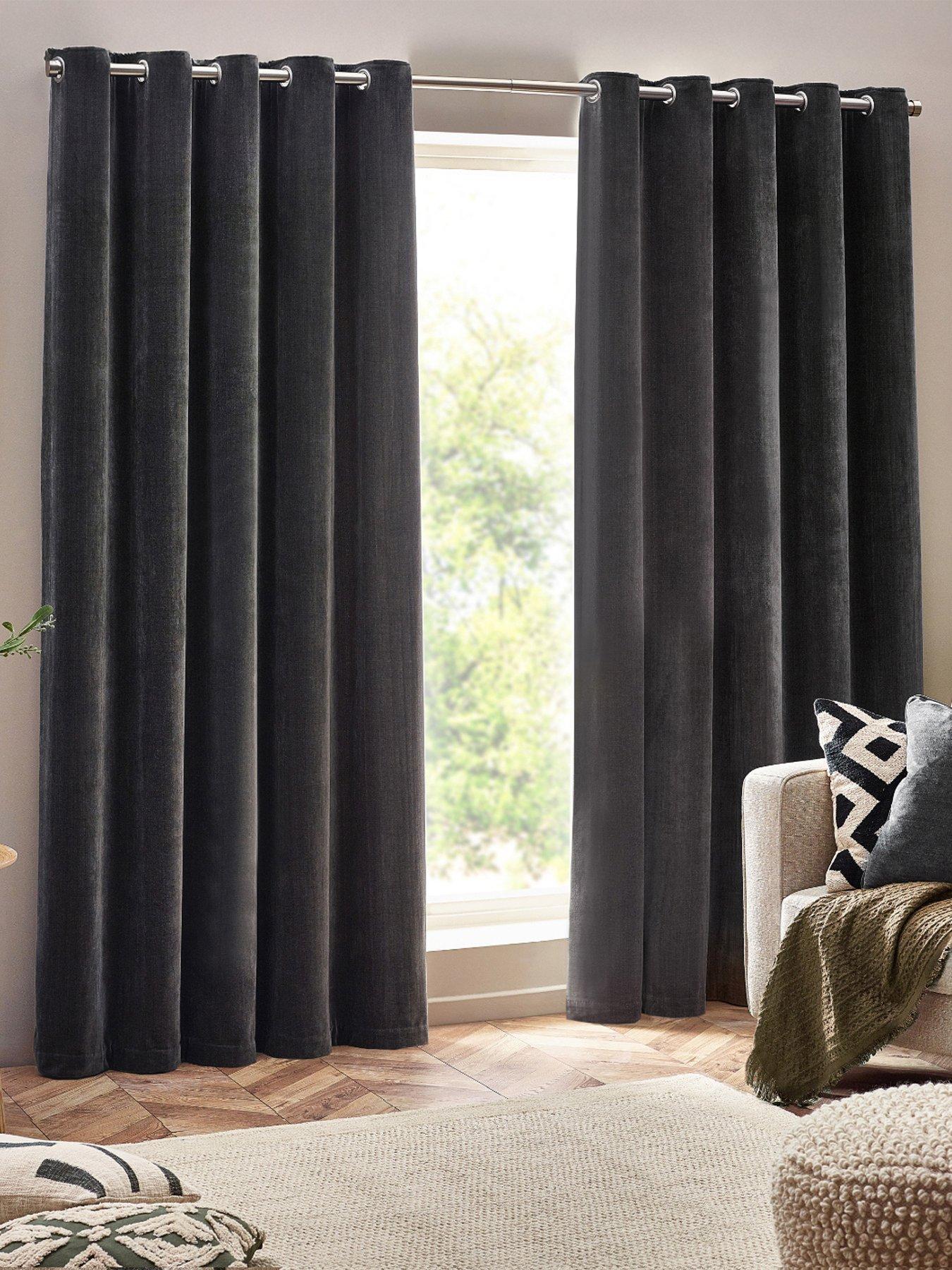 Yard Heavy Chenille Blackout Eyelet Curtains