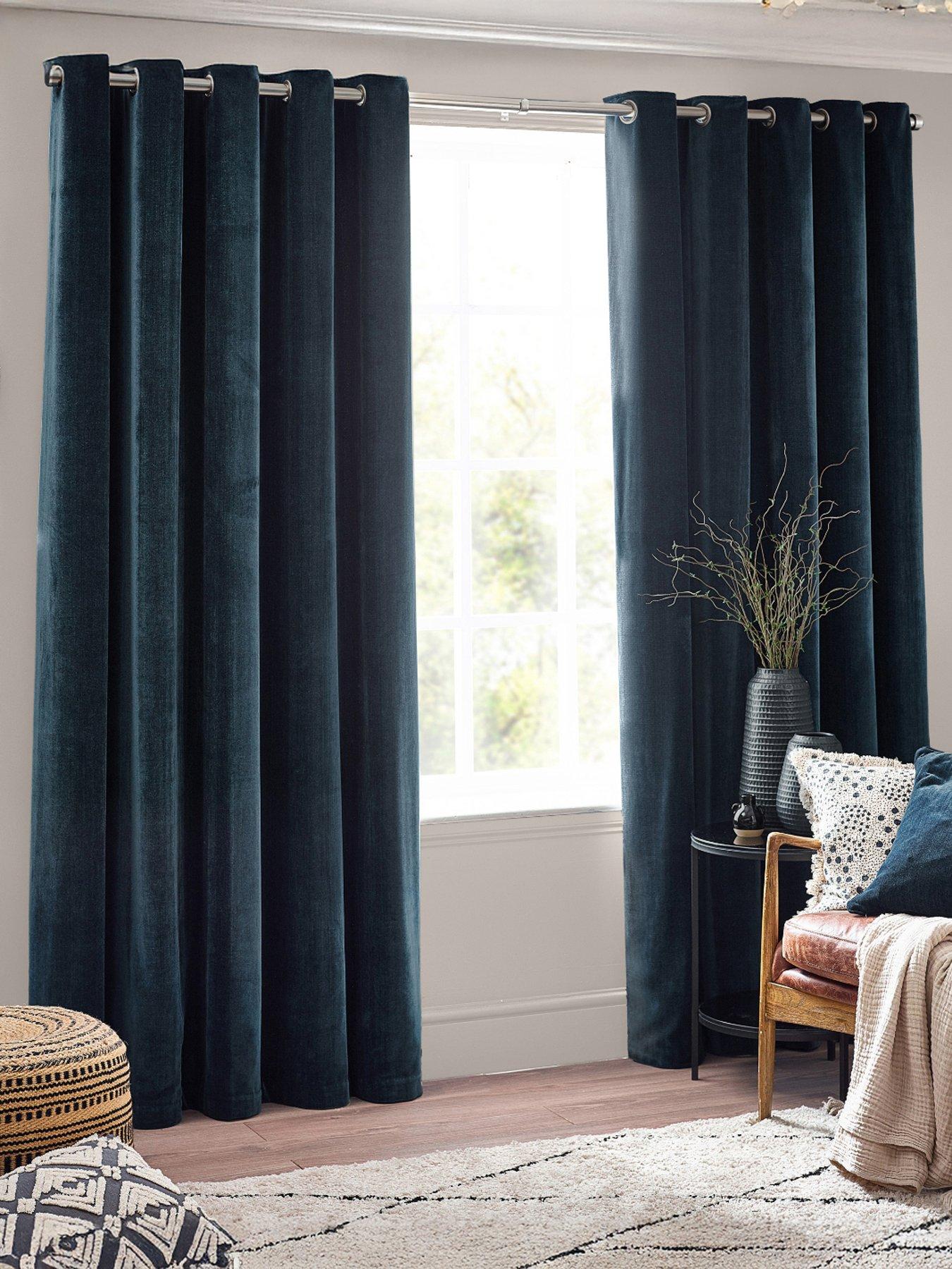 Yard Heavy Chenille Blackout Eyelet Curtains