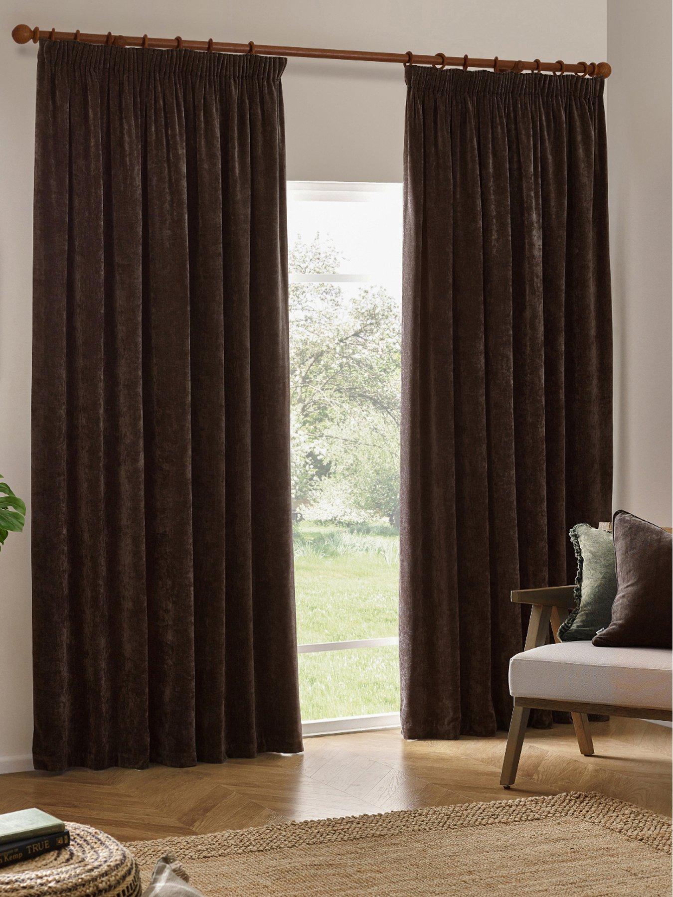  image of yard-heavy-chenille-blackout-pencil-pleat-curtains