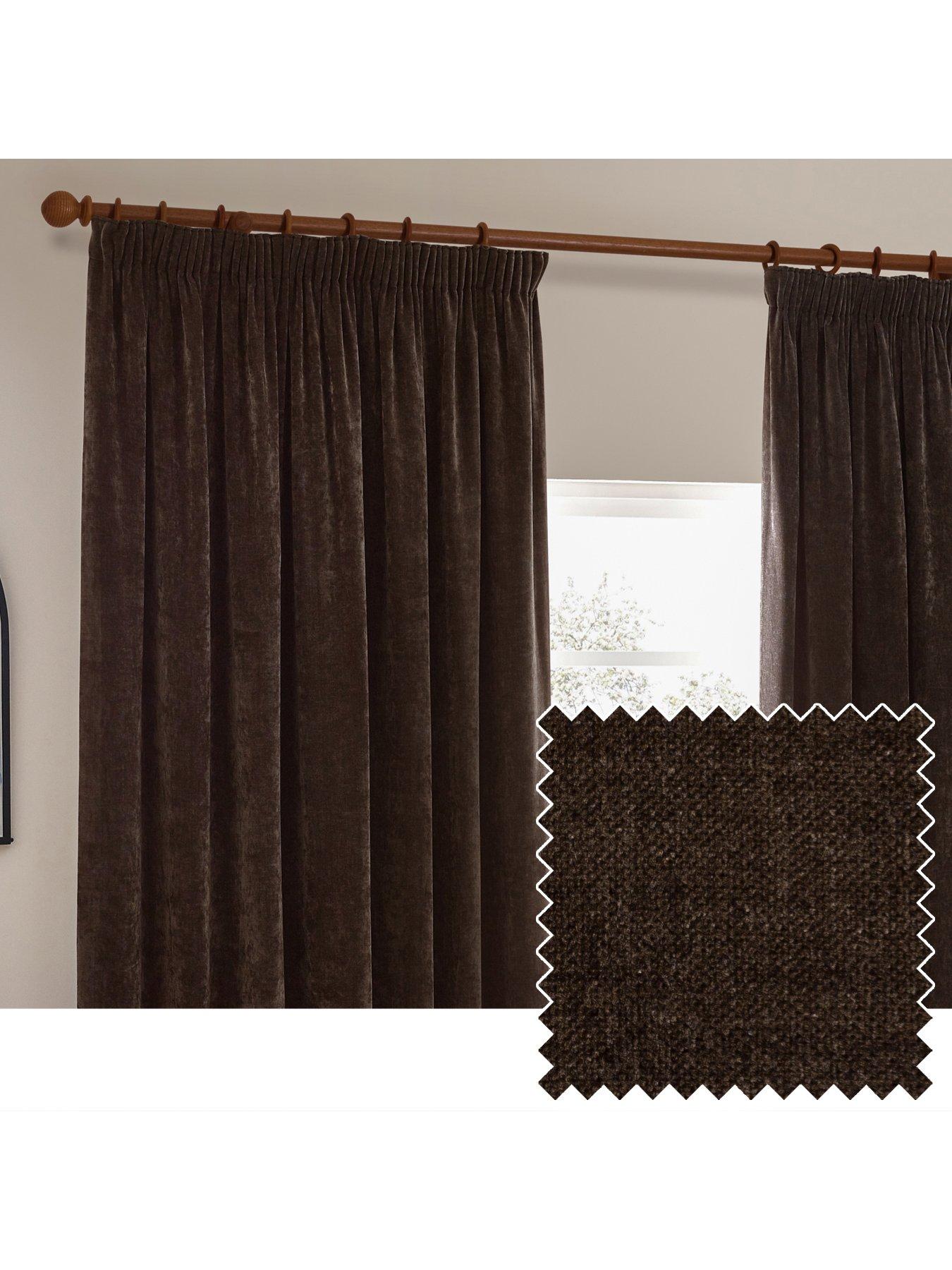  image of yard-heavy-chenille-blackout-pencil-pleat-curtains
