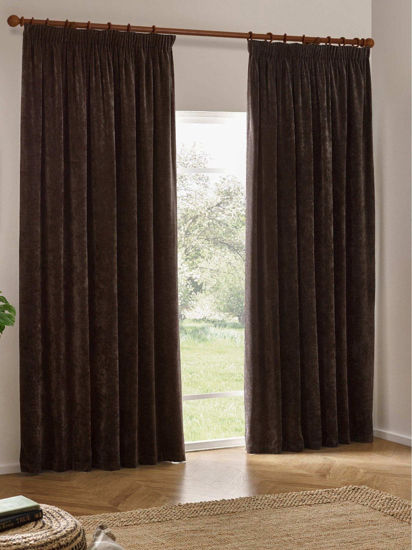  image of yard-heavy-chenille-blackout-pencil-pleat-curtains
