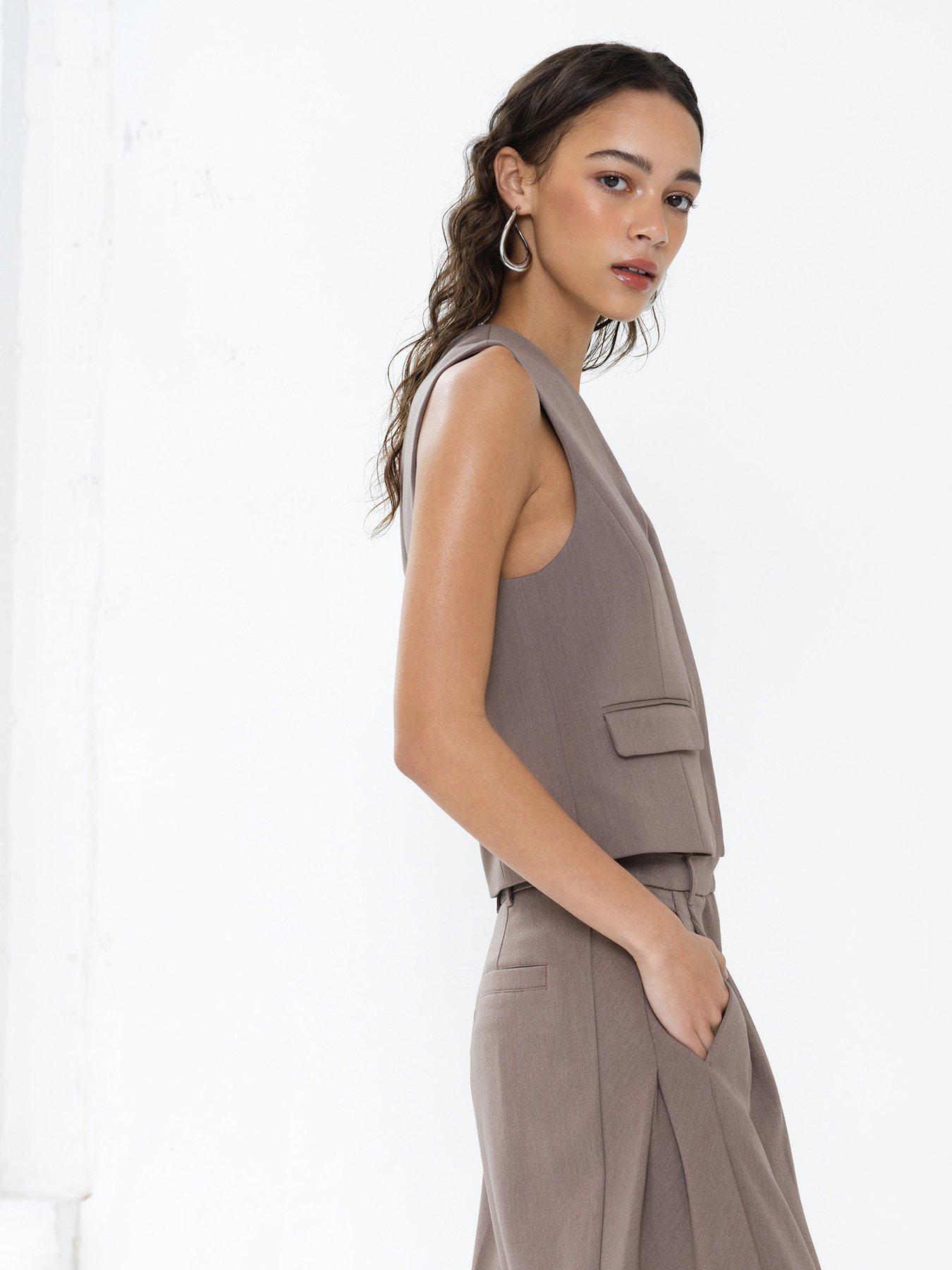  image of french-connection-v-neck-sleeveless-waistcoat