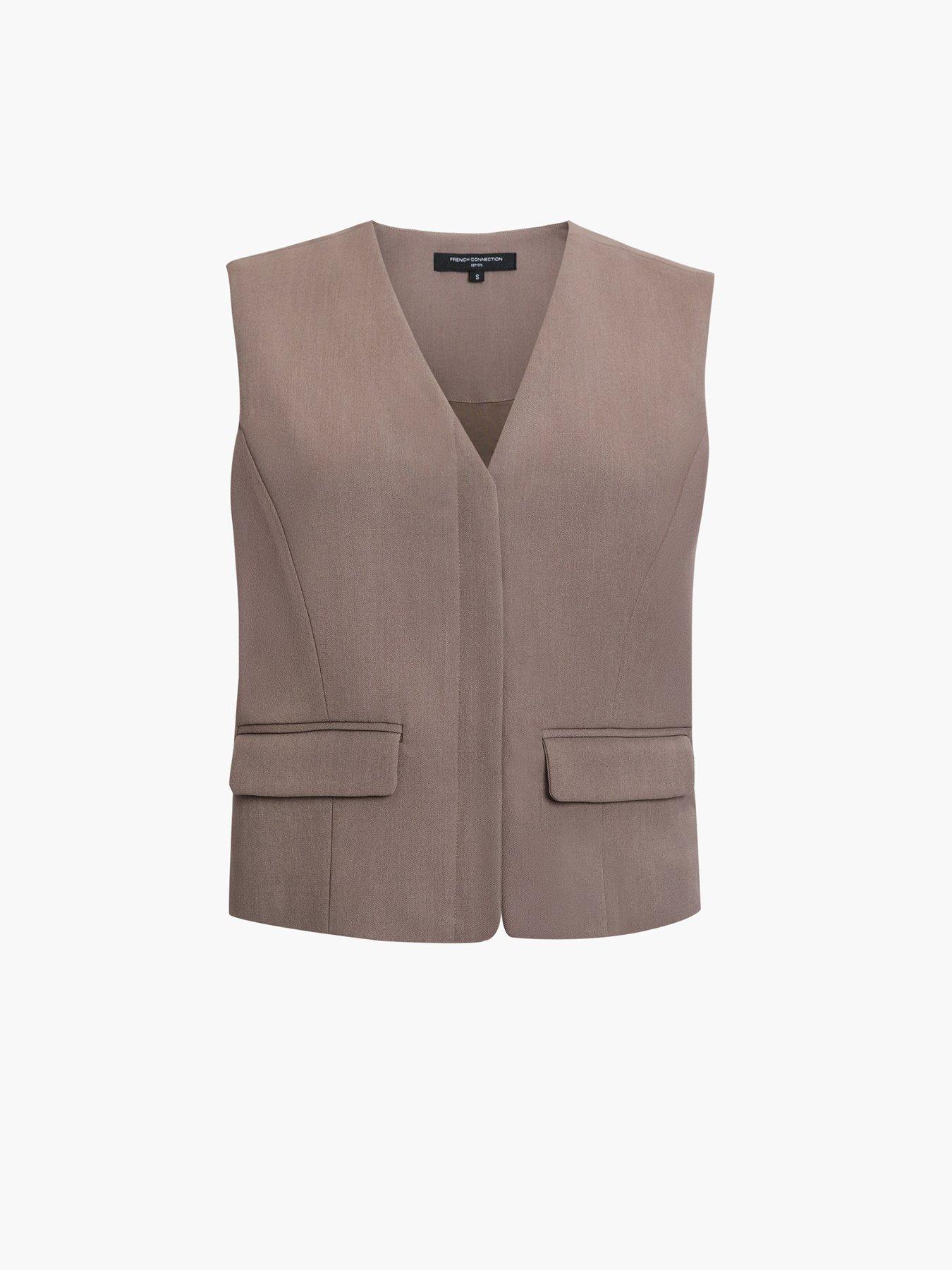  image of french-connection-v-neck-sleeveless-waistcoat