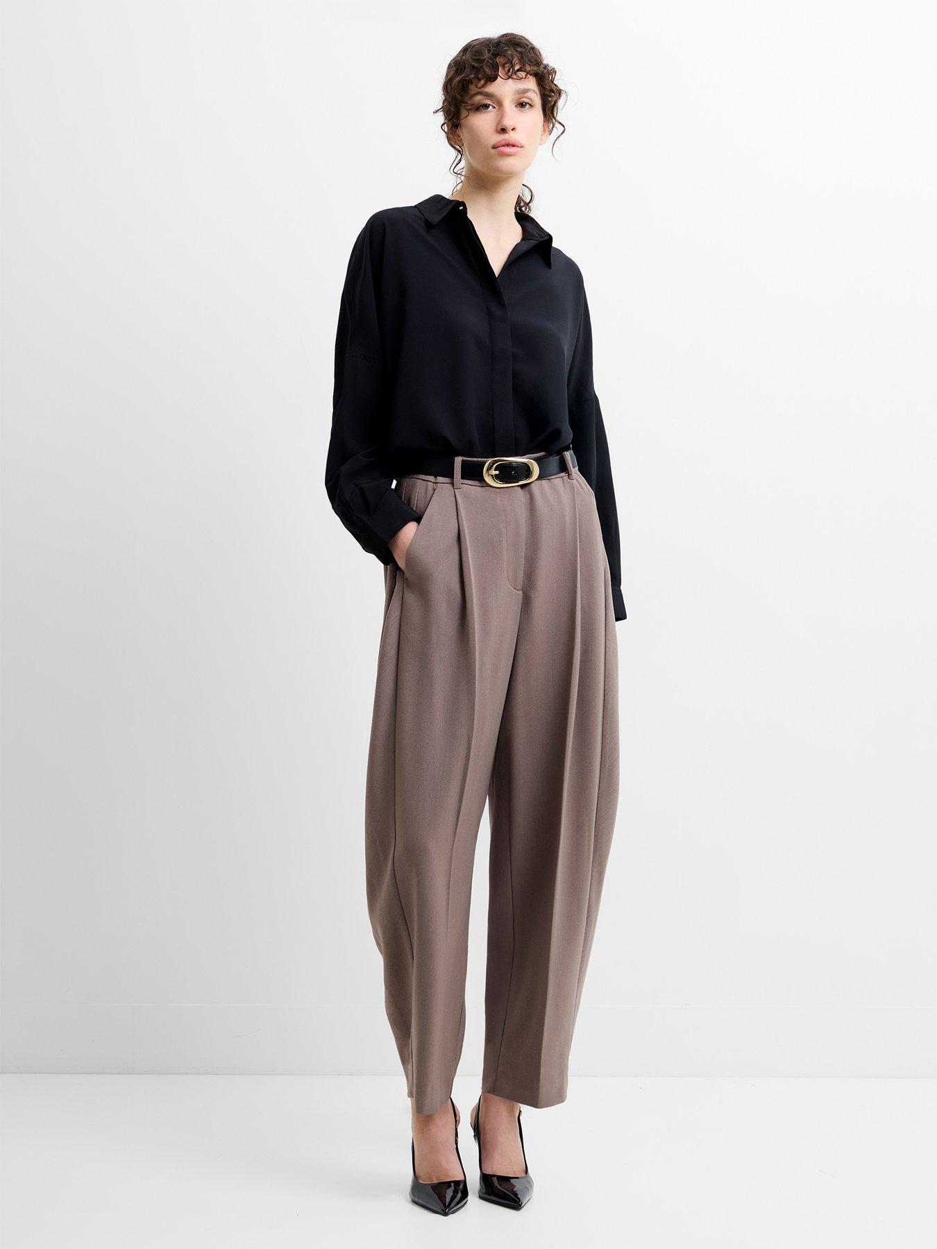  image of french-connection-tapered-trousers-with-pleats