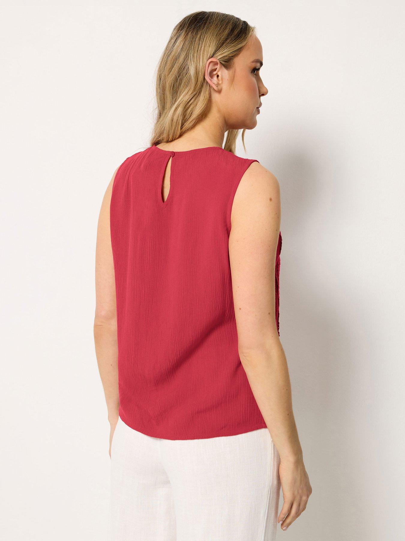 Image 2 of 5 of Long Tall Sally Tall Lace Detail Crinkle Vest