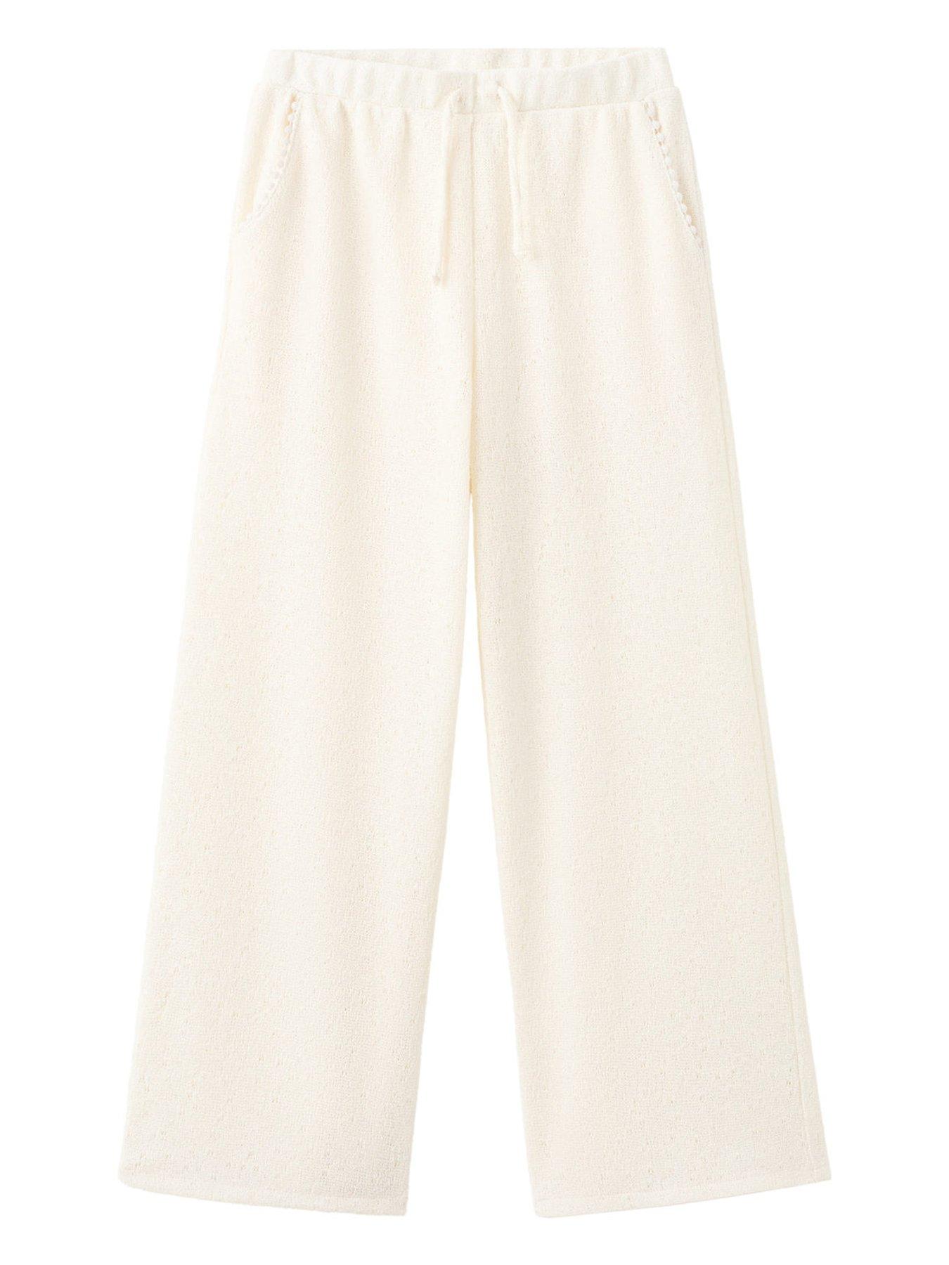 Mango Girls Crochet Beach Trousers - Cream