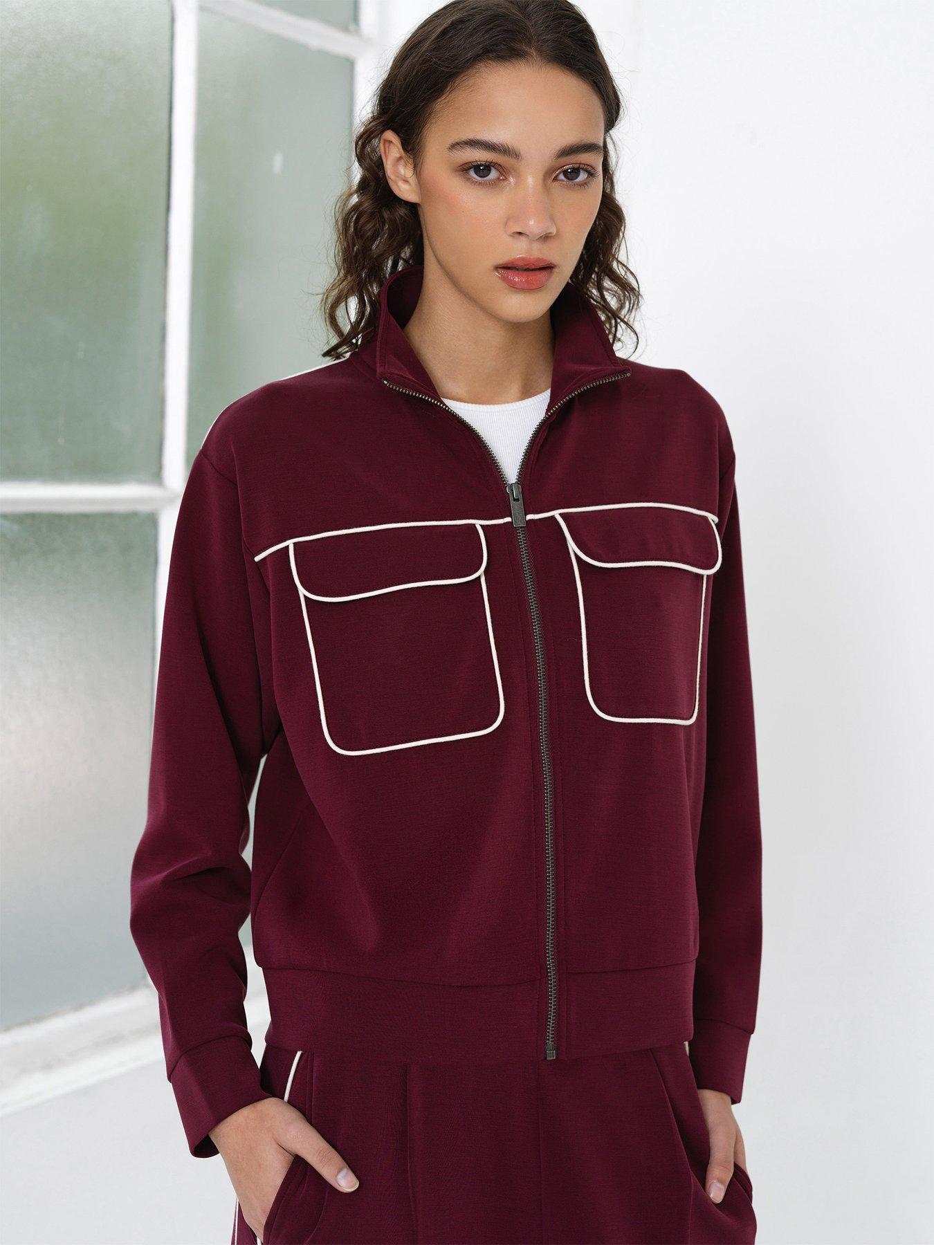 front image of french-connection-zip-through-long-sleeve-jersey-jacket