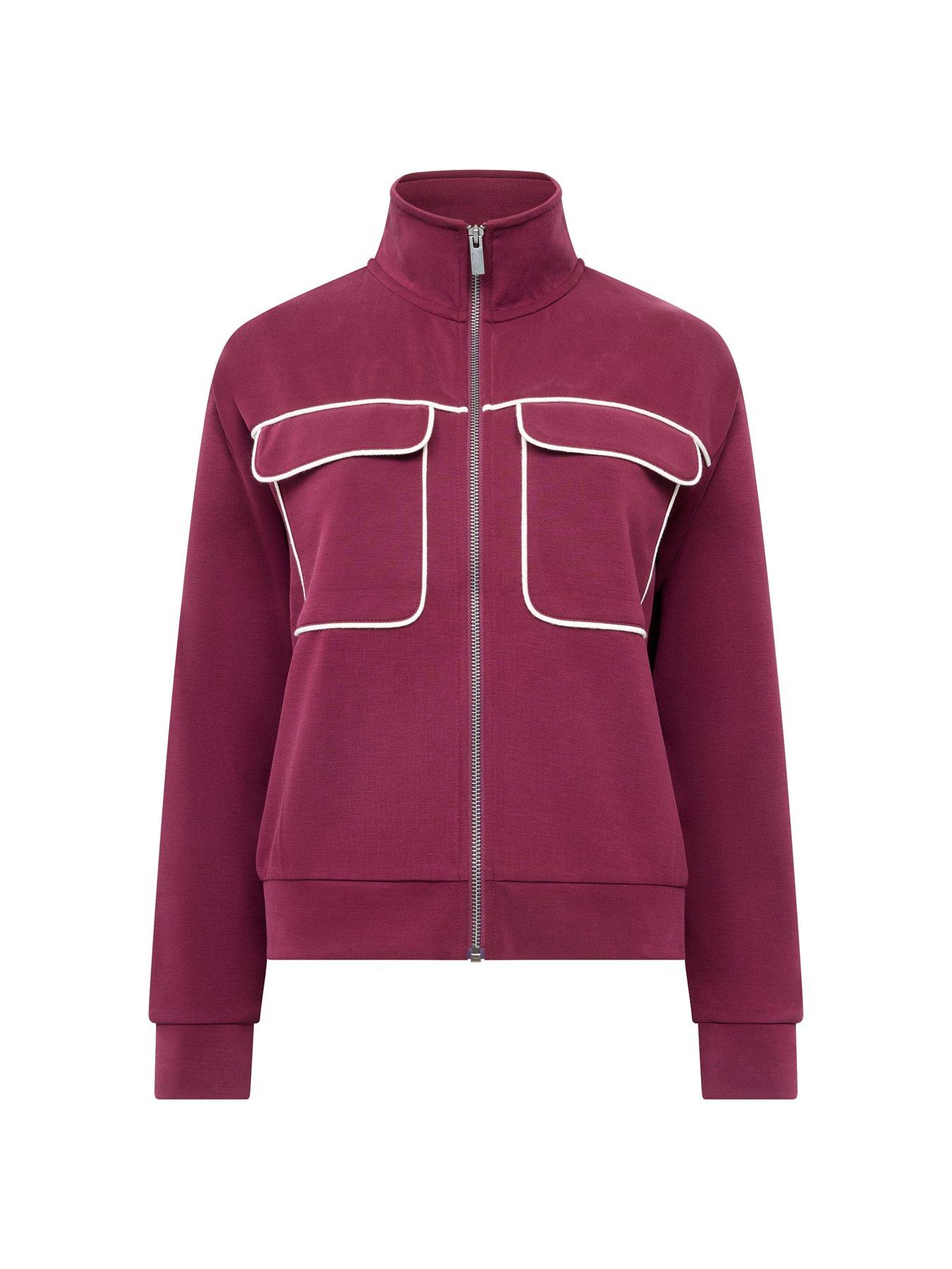  image of french-connection-zip-through-long-sleeve-jersey-jacket