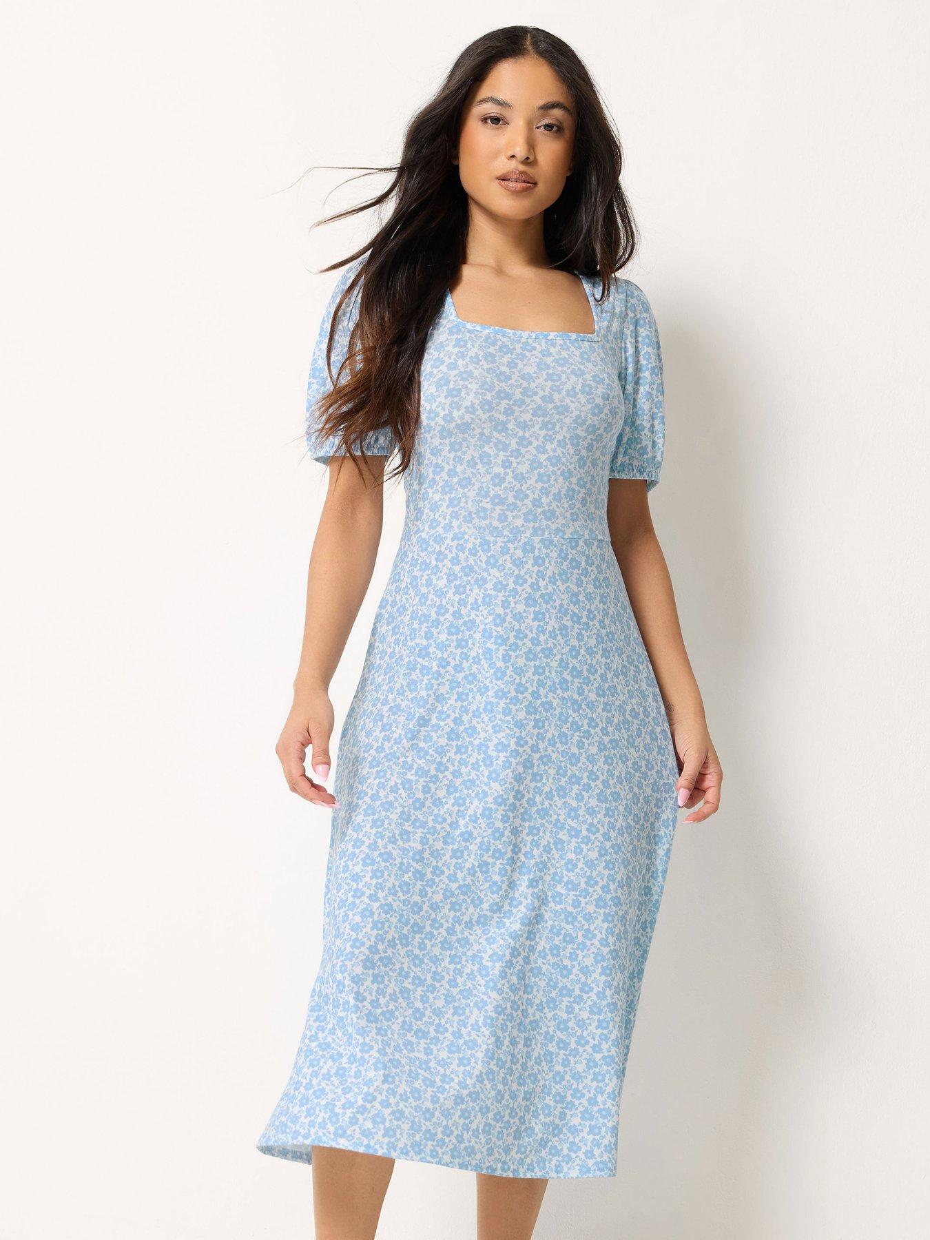PixieGirl Petite E Ditsy Sweetheart Neck Midaxi Dress