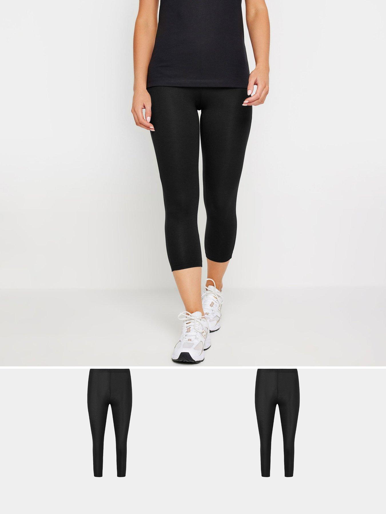 PixieGirl Petite 2 Pack Crop Basic Leggings - Black
