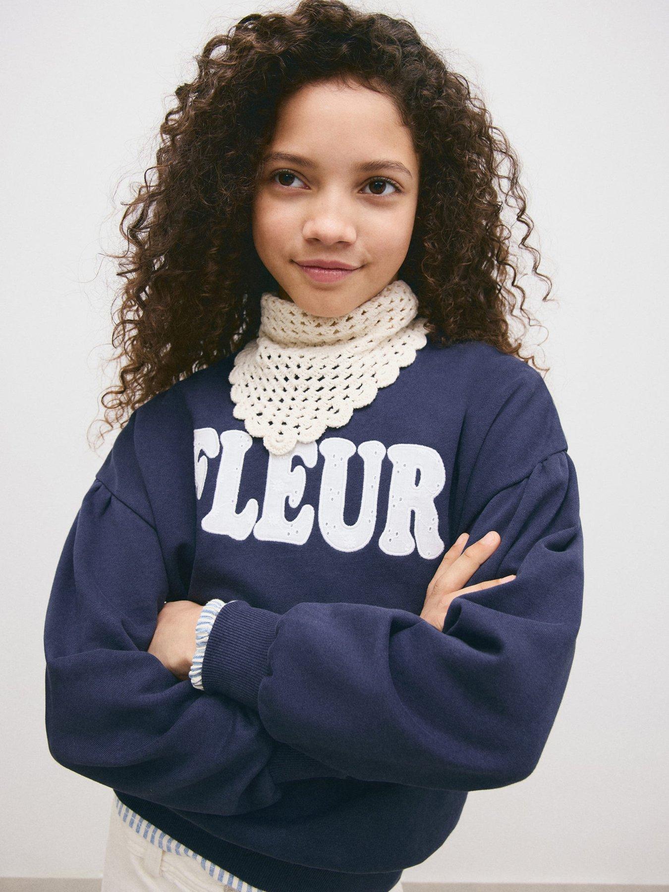 Mango Girls Fleur Sweatshirt - Navy