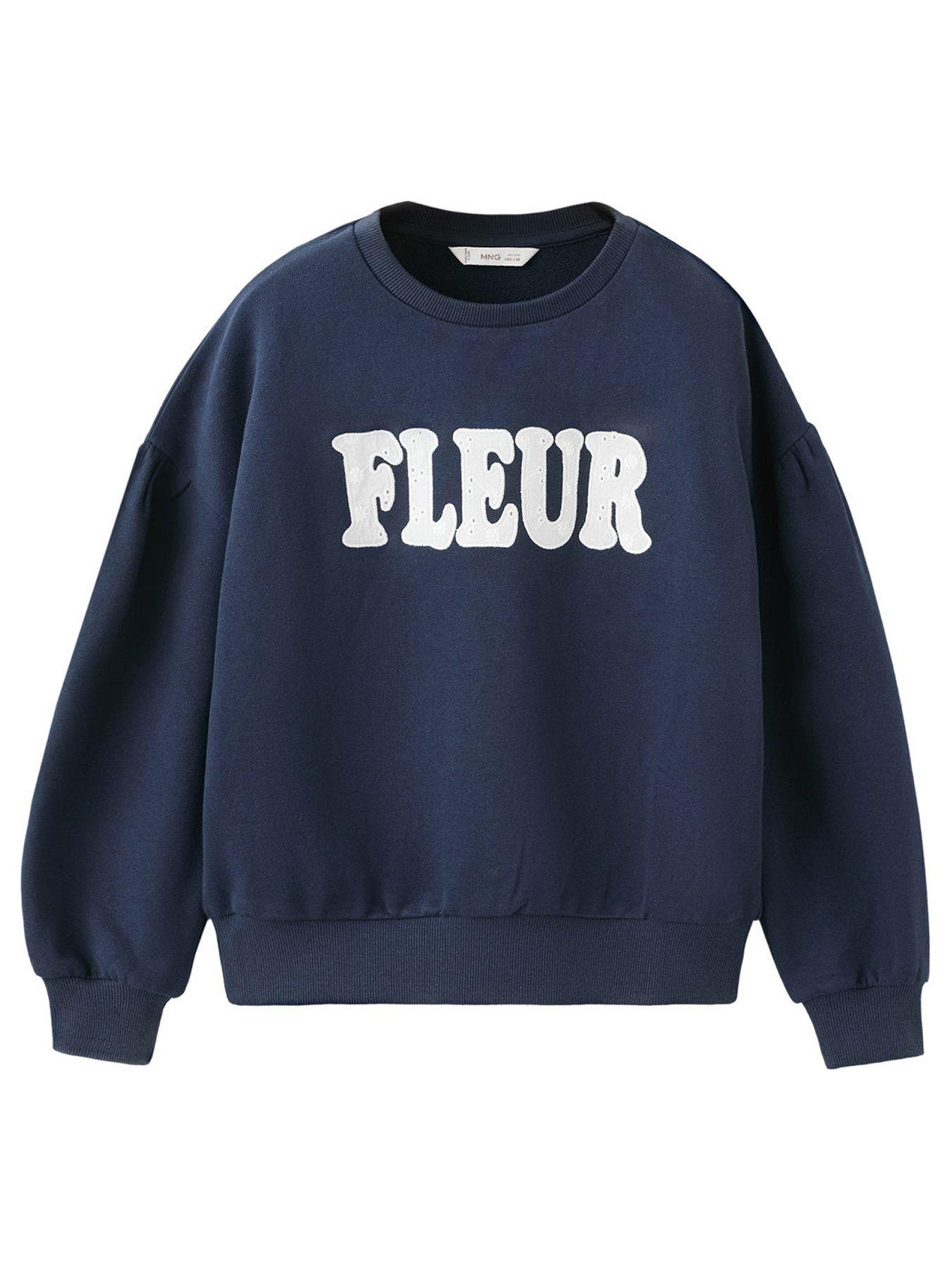  image of mango-girls-fleur-sweatshirt-navy