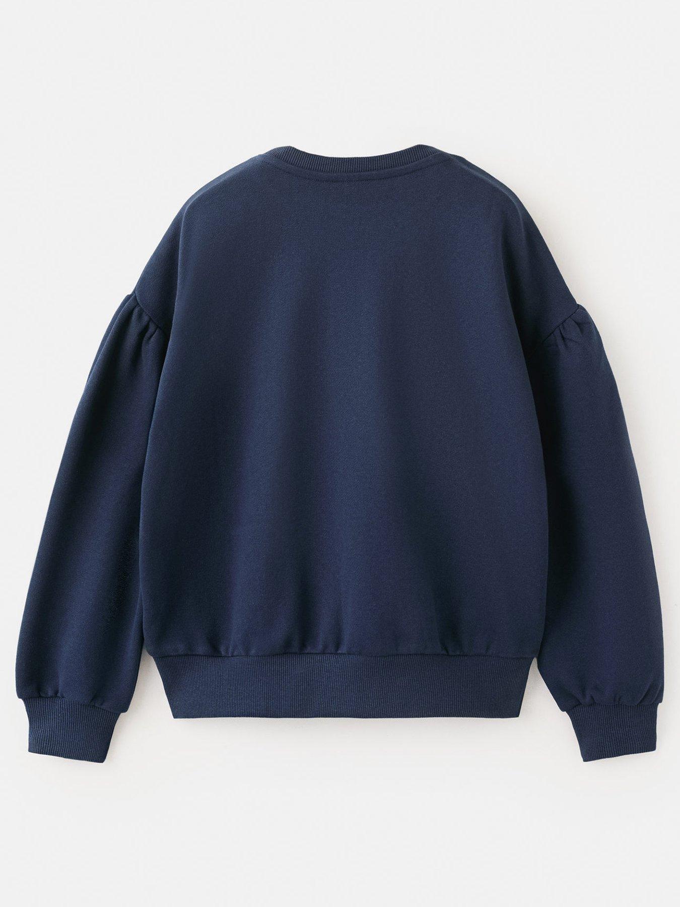  image of mango-girls-fleur-sweatshirt-navy