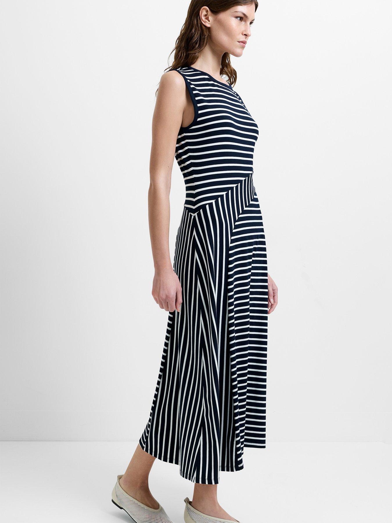 French Connection Striped Jersey Midi Dress
