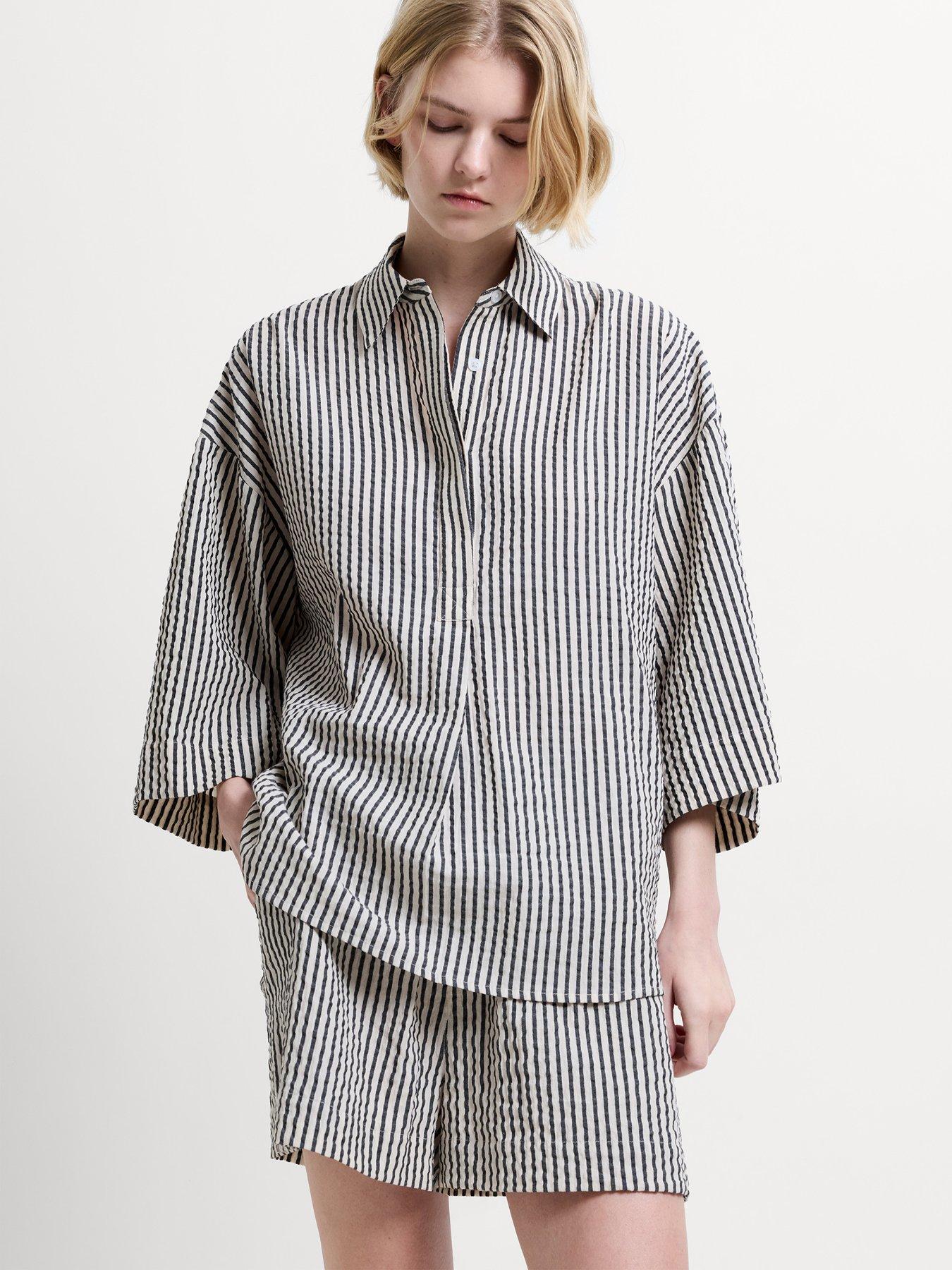 french-connection-cotton-striped-crinkle-long-sleeve-button-shirt