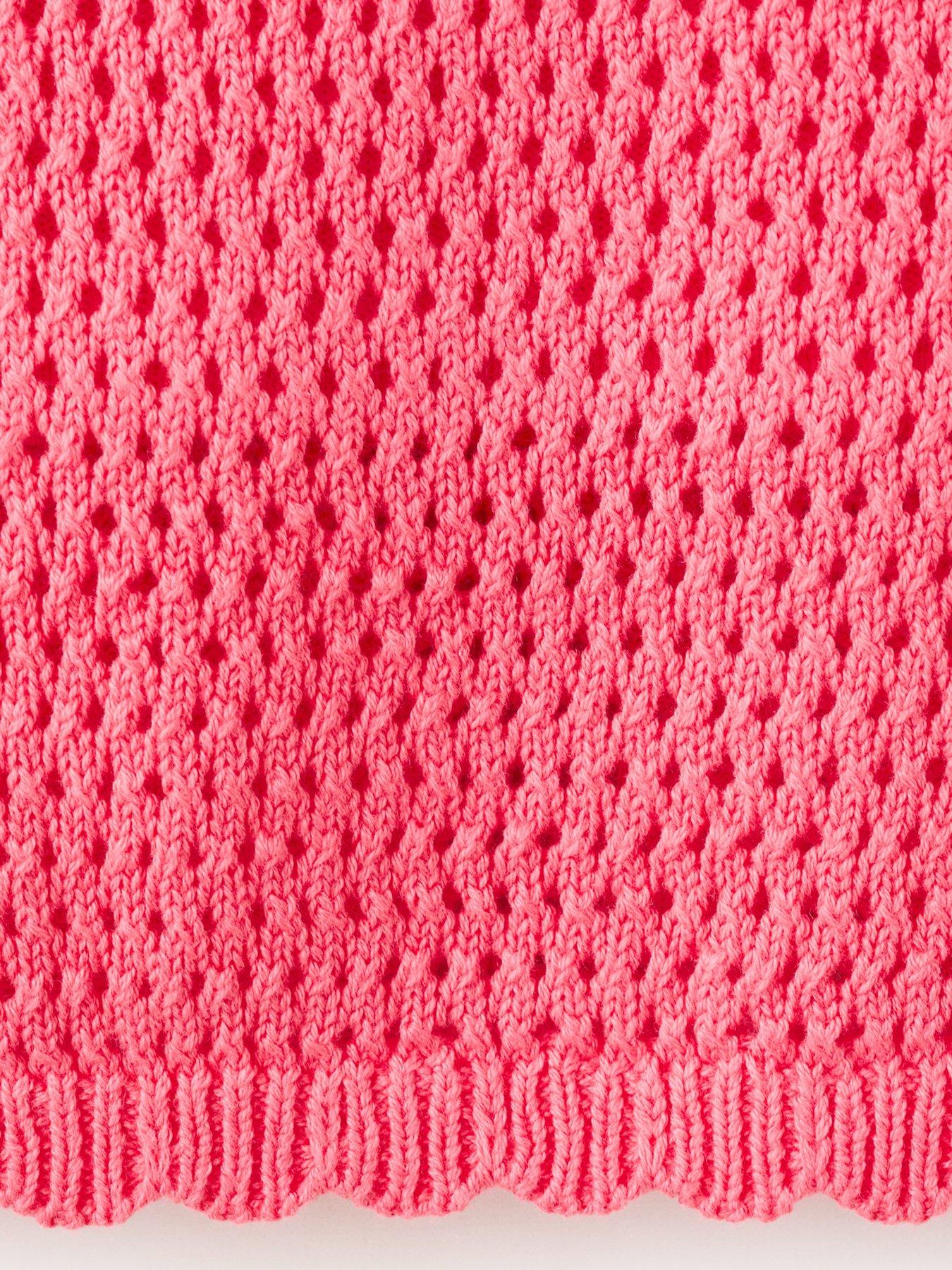 Image 4 of 4 of Mango Girls Crochet Vest Top - Light Red