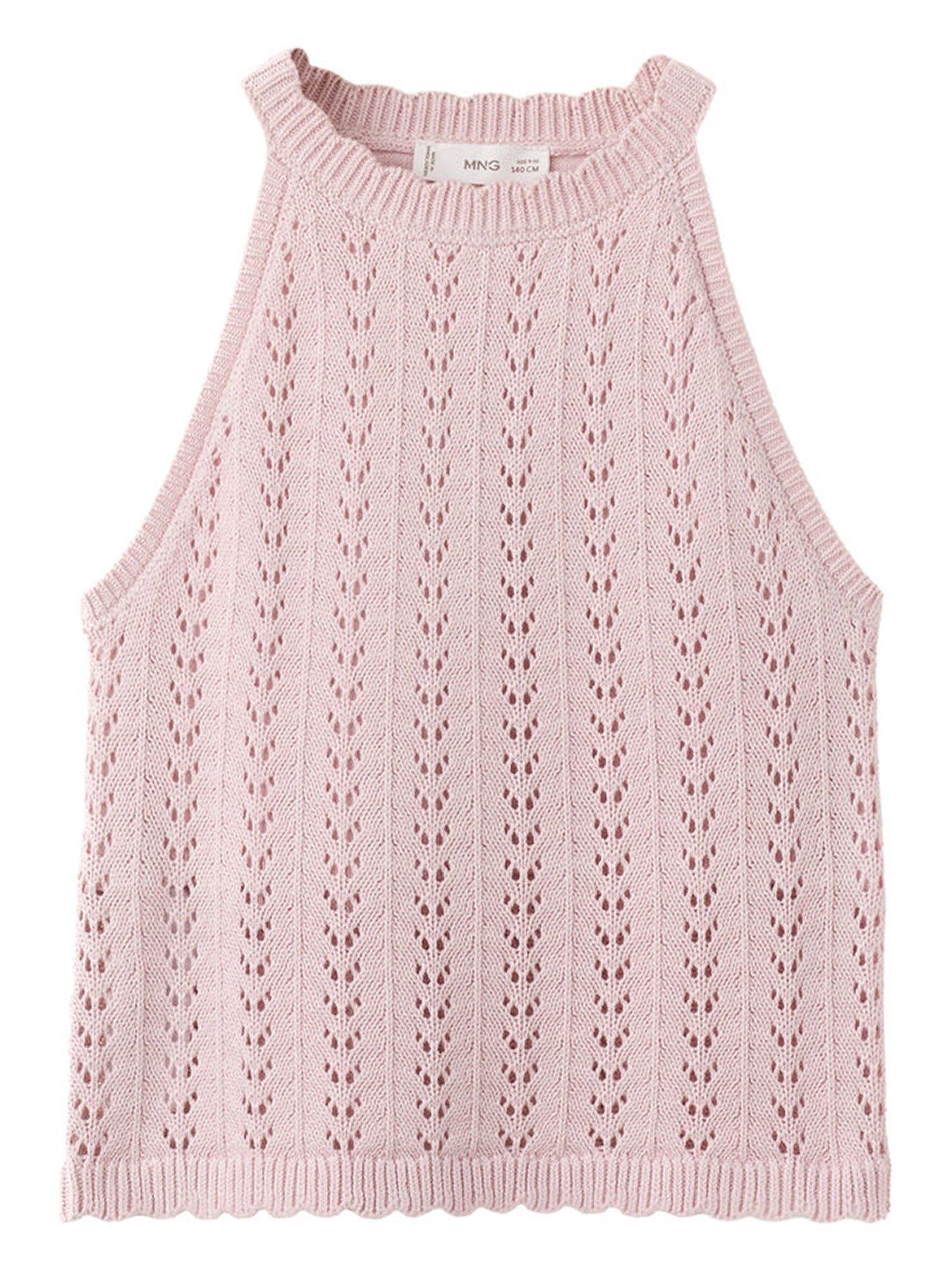 Mango Girls Knitted Vest - Pink