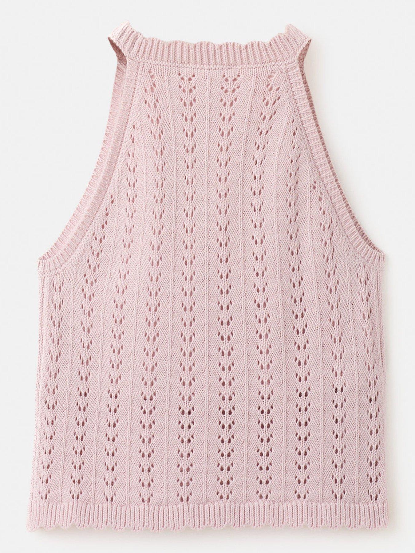  image of mango-girls-knitted-vest-pink
