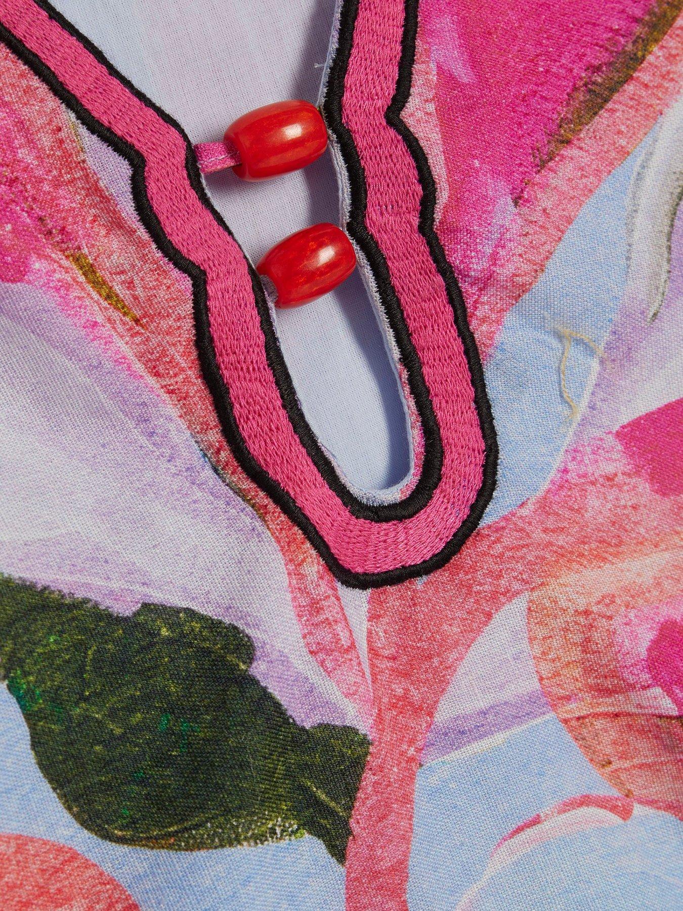 Image 5 of 5 of River Island Morgan Printed Shift Dress - Pink/Blue