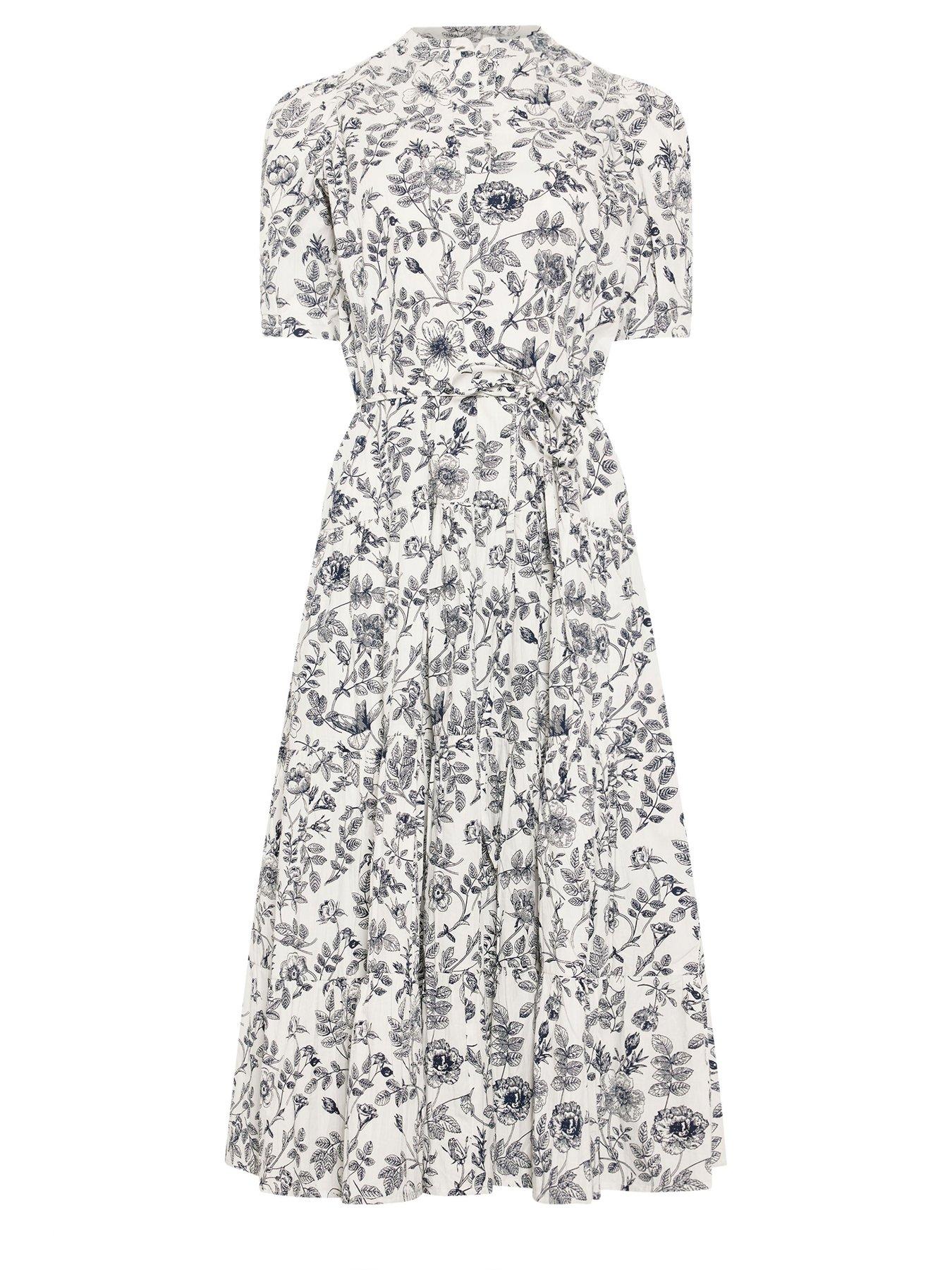 Image 5 of 5 of PixieGirl Petite Floral Tie Maxi Dress - White