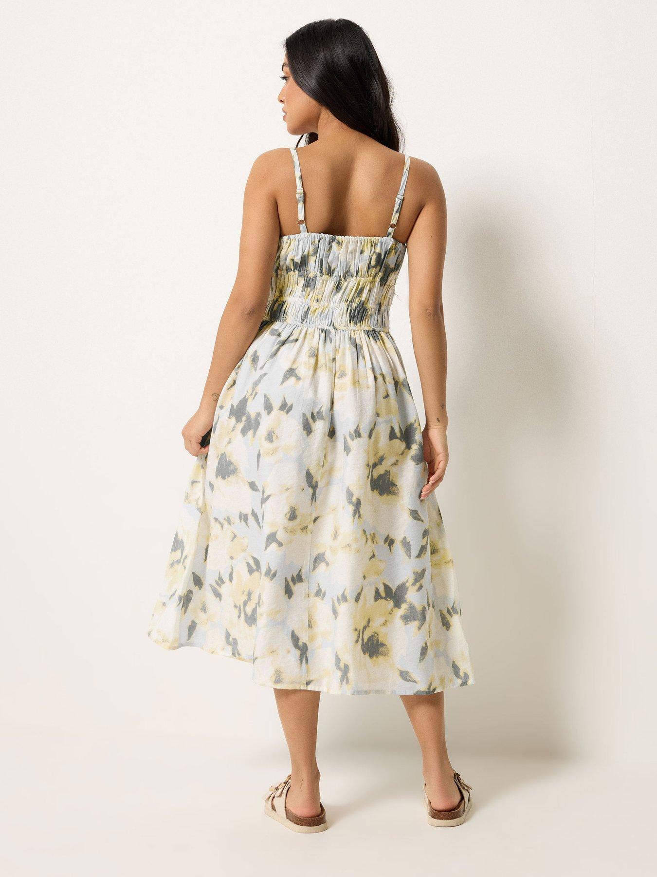 Image 2 of 5 of PixieGirl Petite Abstrct Floral Strap Midi Dress