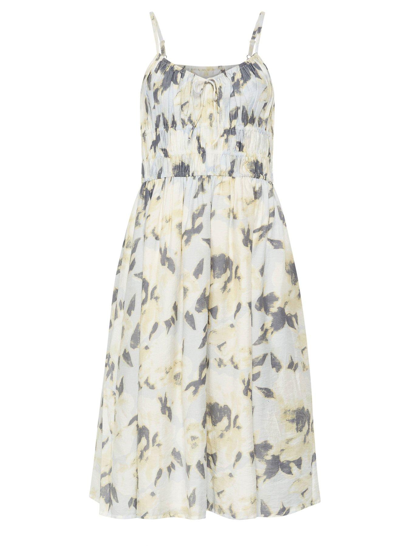 Image 5 of 5 of PixieGirl Petite Abstrct Floral Strap Midi Dress