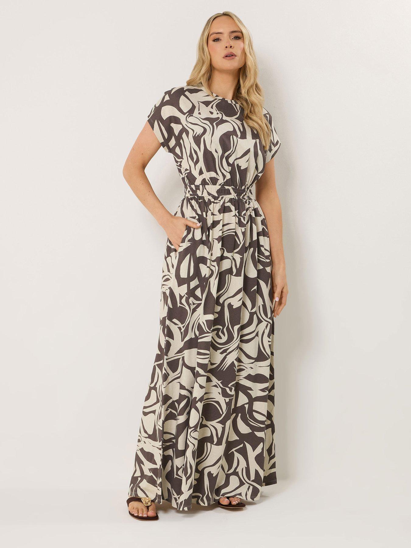 Long Tall Sally Tall Abstract Shirred Waist Maxi Dress