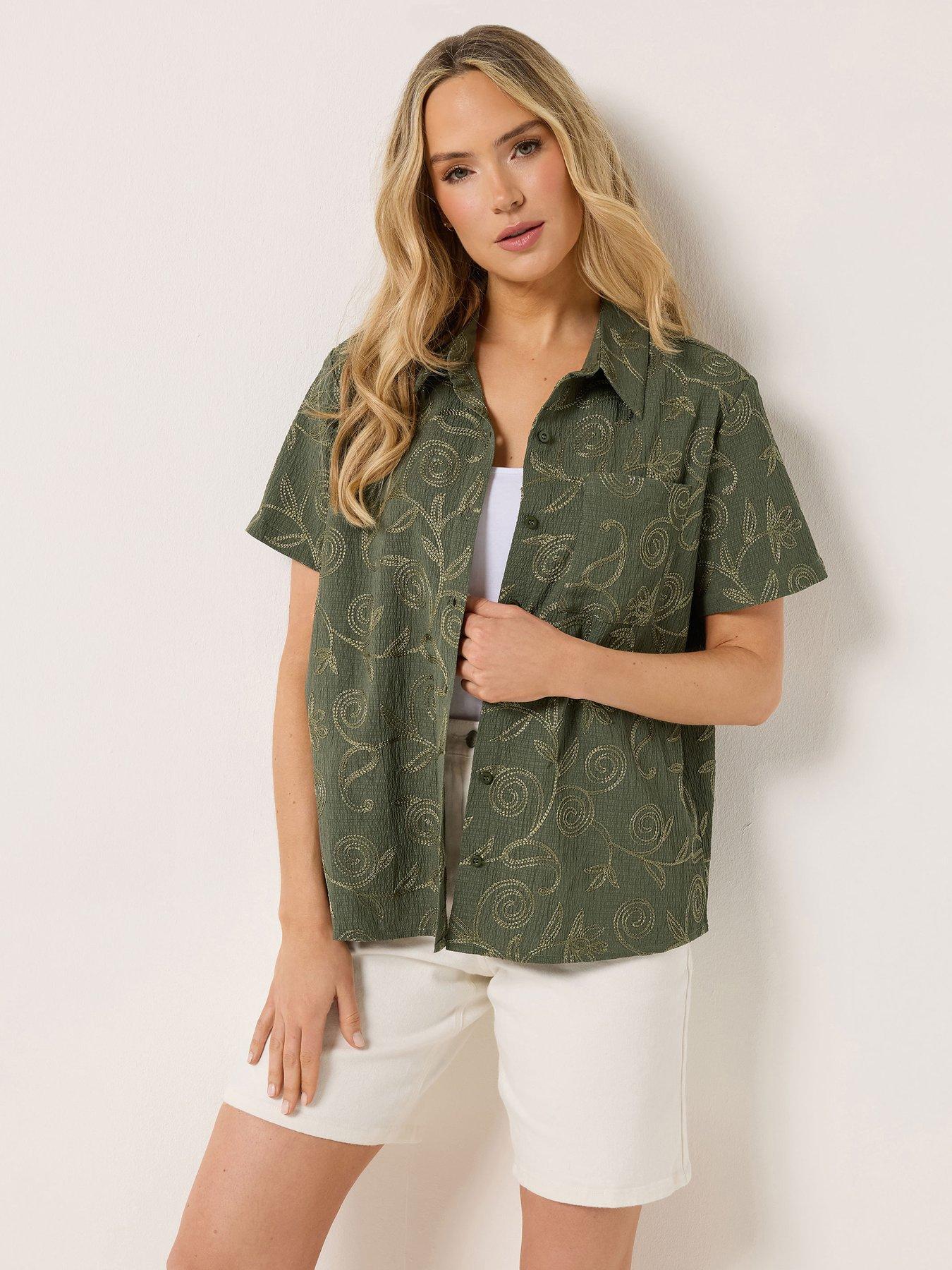 Long Tall Sally Tall Embroidered Floral Shirt