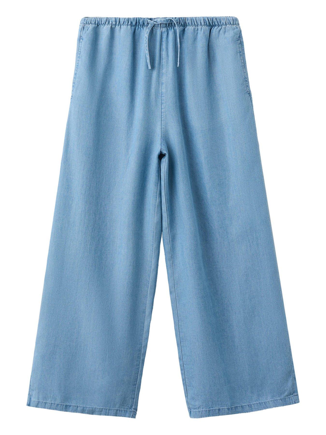 Image 1 of 4 of Mango Girls Chambray Co-Ord Trousers - Blue