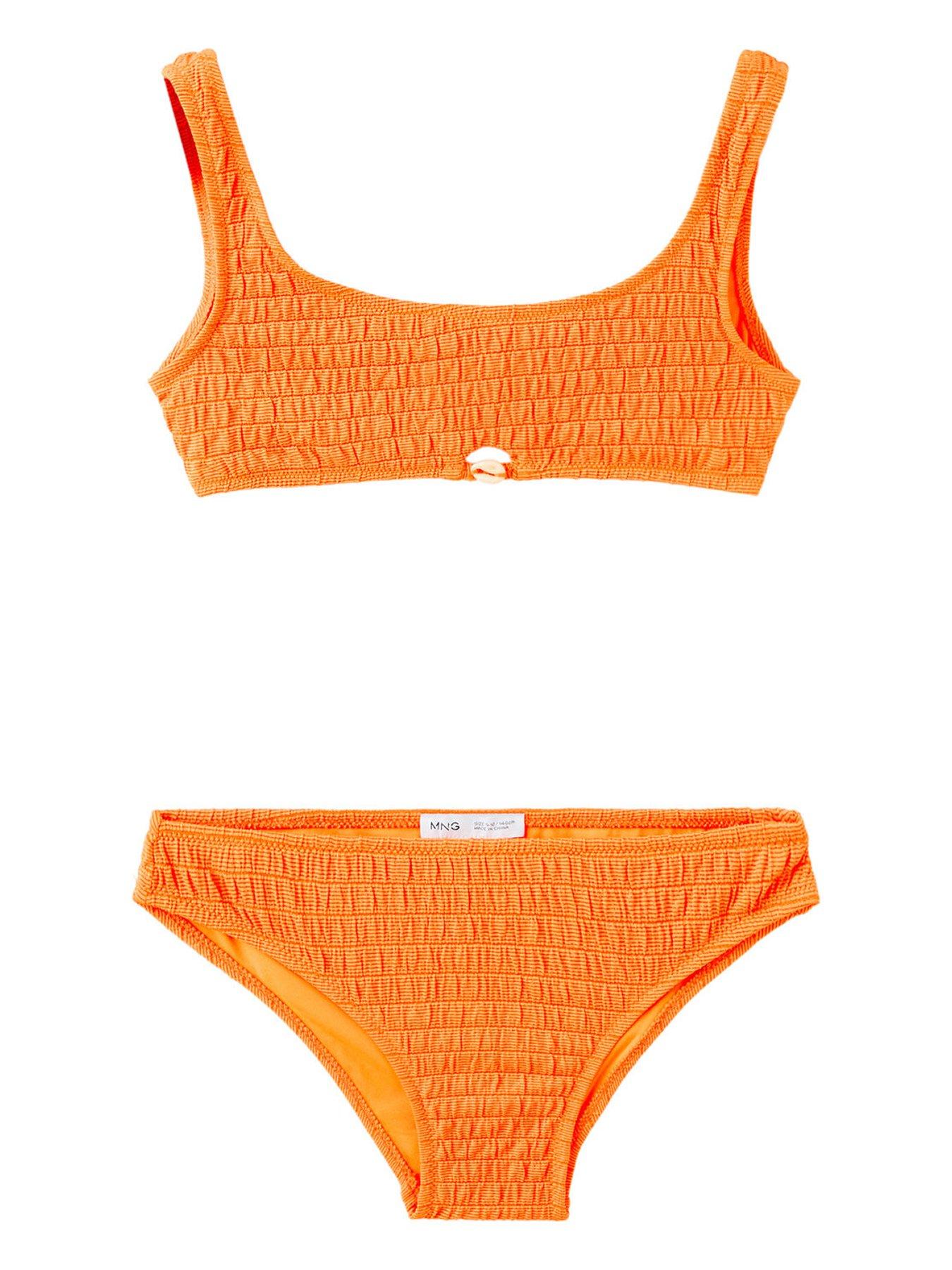 Image 1 of 4 of Mango Girls Textured Bikini - Orange