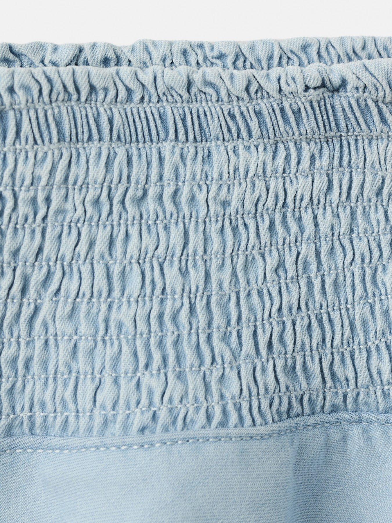 Image 4 of 4 of Mango Girls Tiered Denim Skirt - Blue