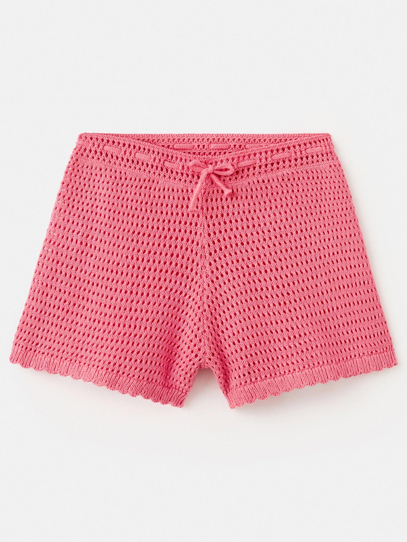 Image 2 of 7 of Mango Girls Crochet Shorts - Light Red