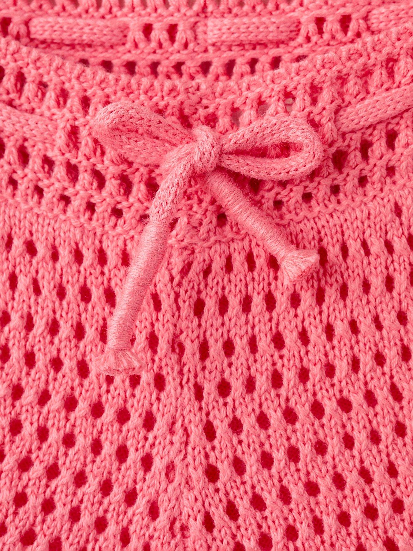 Image 4 of 7 of Mango Girls Crochet Shorts - Light Red