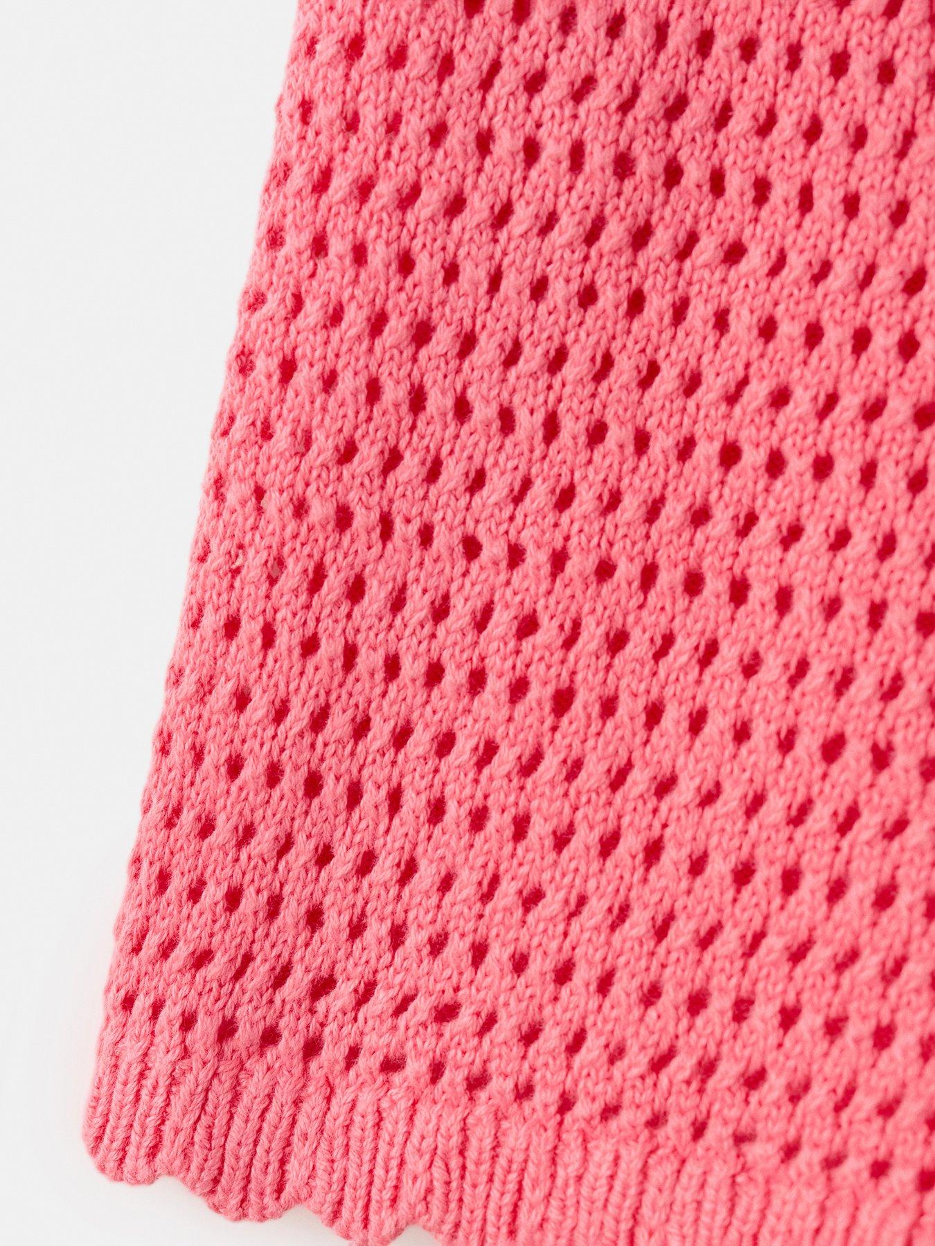 Image 5 of 7 of Mango Girls Crochet Shorts - Light Red