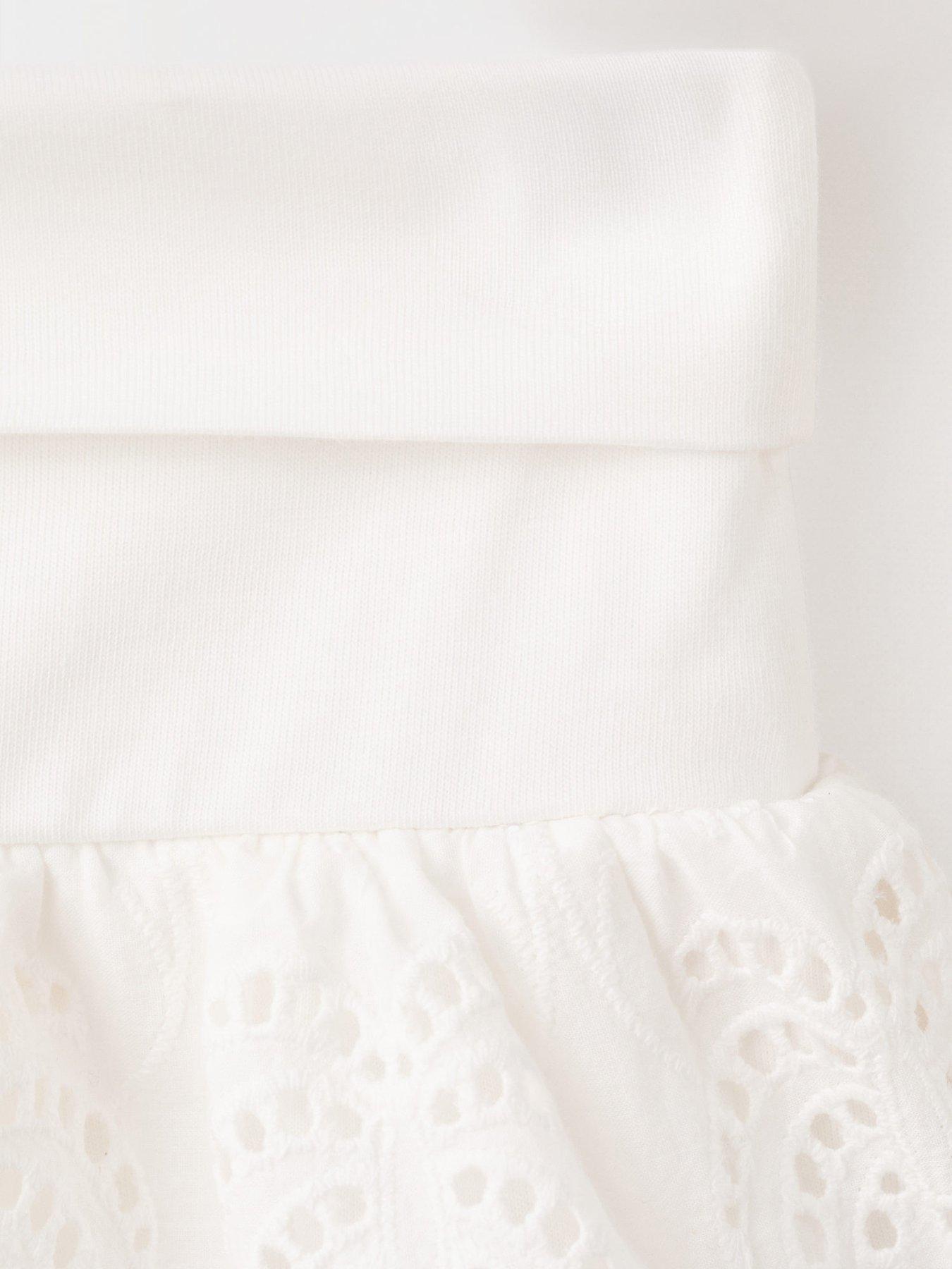 Image 3 of 4 of Mango Girls Broderie Ruffle Skirt - White