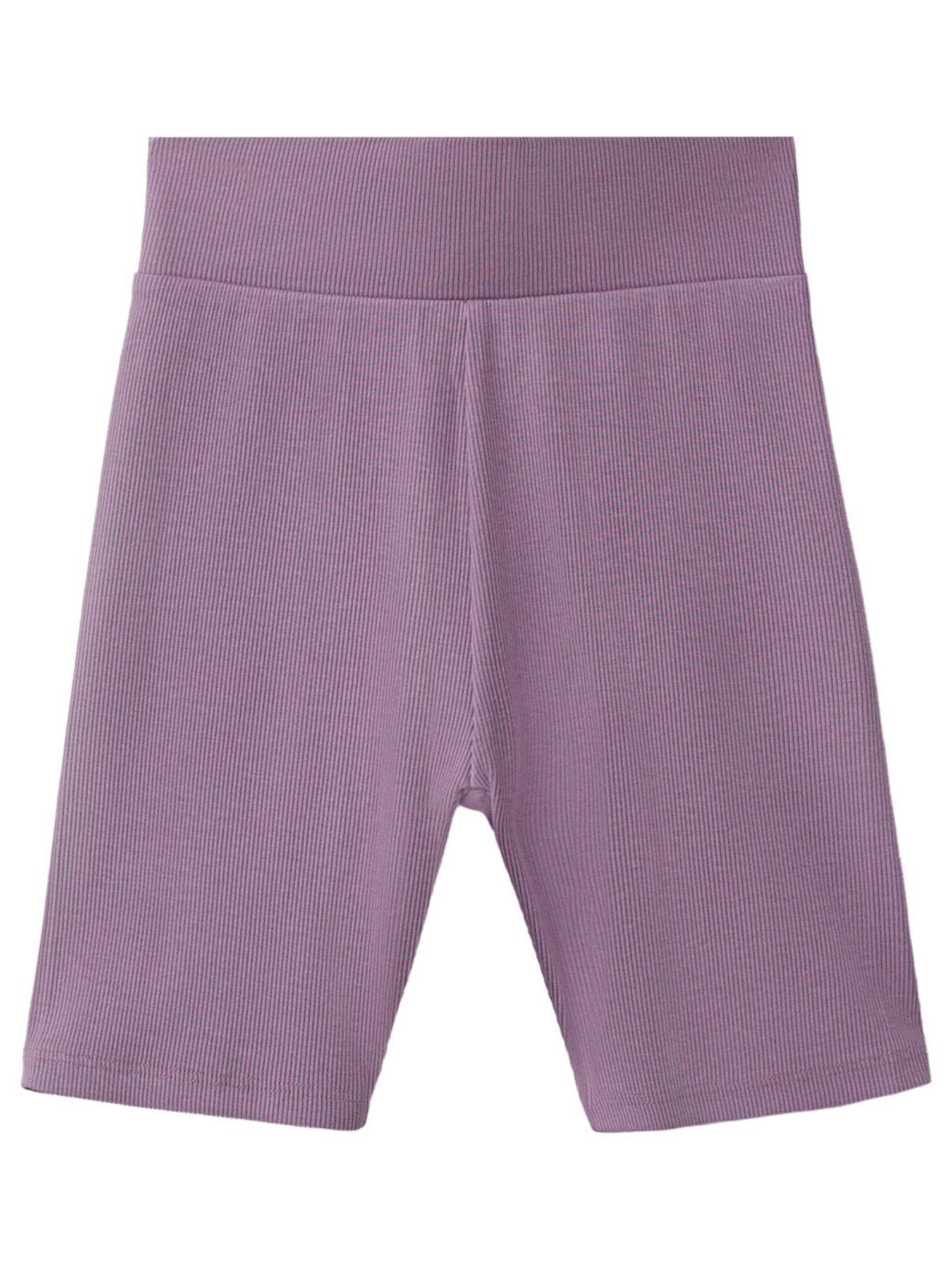 Image 1 of 4 of Mango Girls Rib Cycling Shorts - Purple