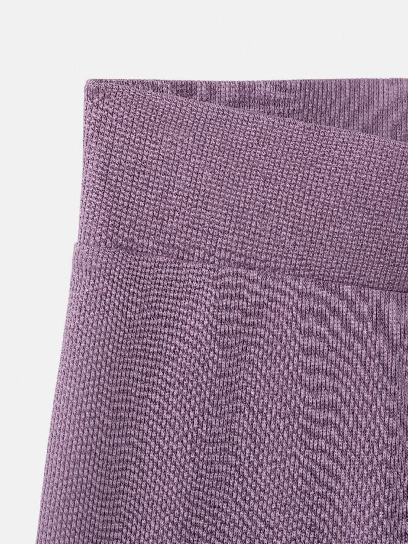 Image 3 of 4 of Mango Girls Rib Cycling Shorts - Purple
