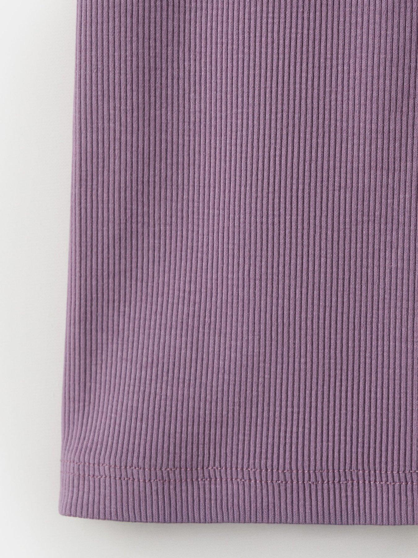 Image 4 of 4 of Mango Girls Rib Cycling Shorts - Purple