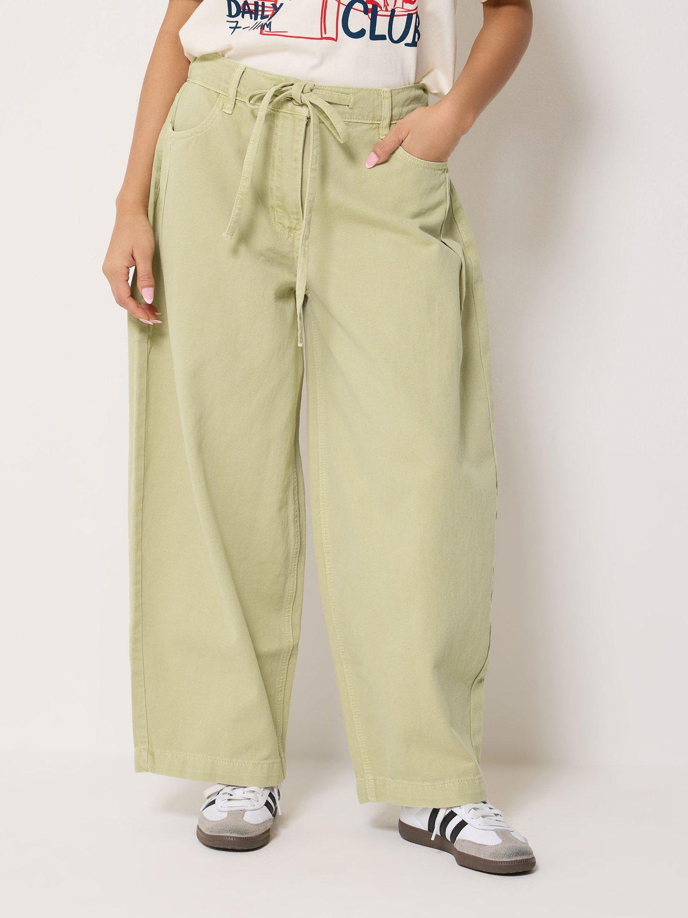 PixieGirl Petite Tie Waist Wide Leg Jean