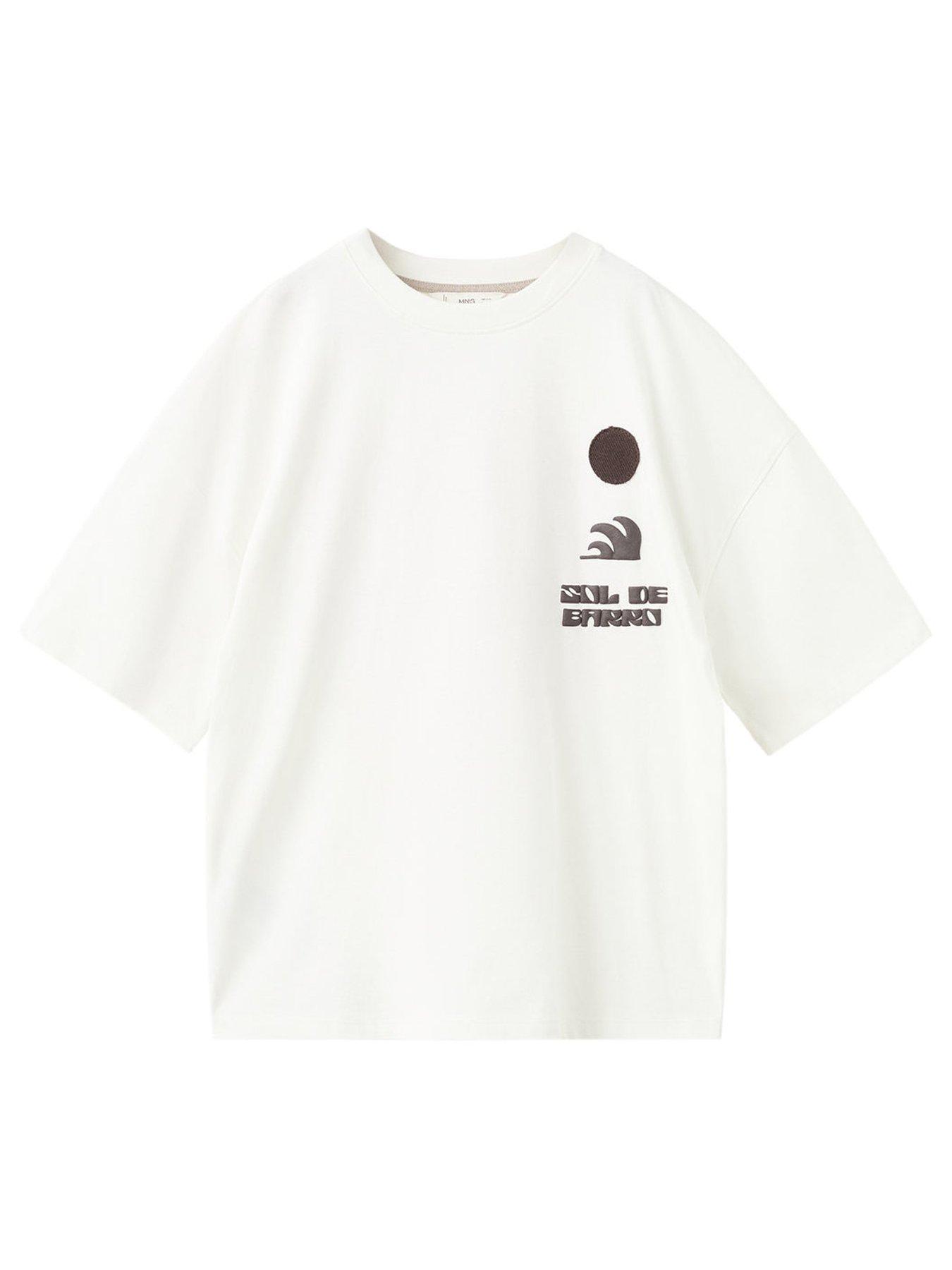 Mango Boys Barro Back Print Short Sleeve T-shirt - Light Cream
