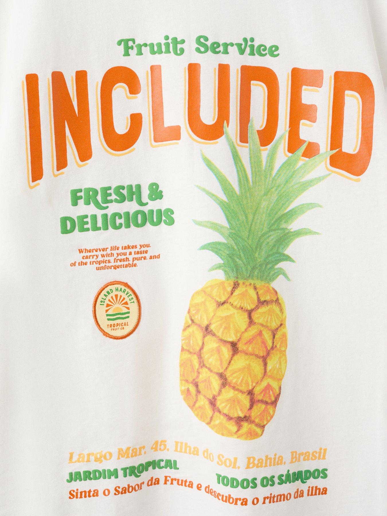 Image 2 of 2 of Mango Boys Fruit T-Shirt - Light Cream