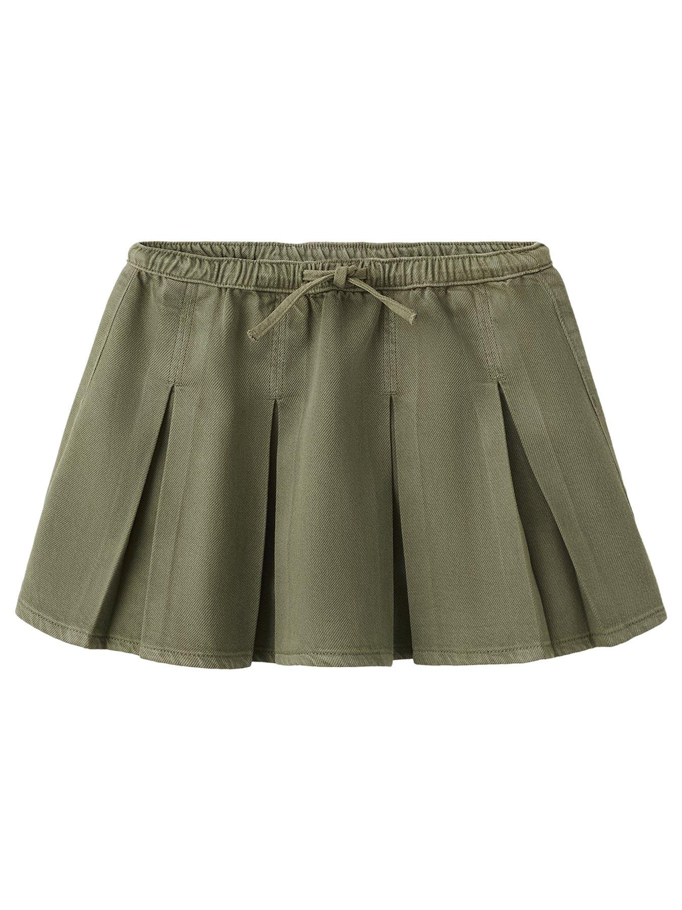 Mango Girls Pleated Skirt - Khaki