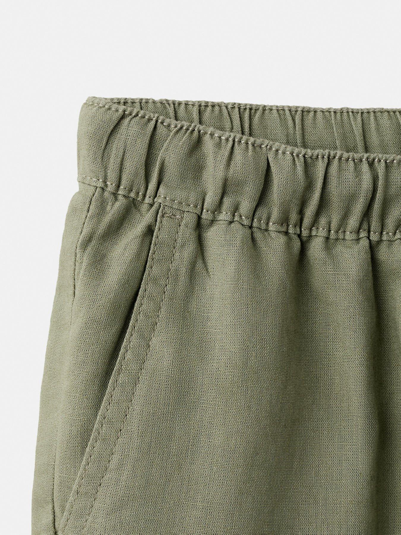 Image 3 of 4 of Mango Boys Linen Mix Shorts - Khaki